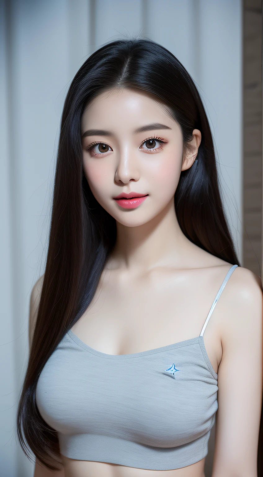 photo of a 18 y.o girl, beautiful vintage color, instagram (photorealistic, high resolution:1.4), ((puffy eyes)), looking at viewer, , full body (8k, RAW photo, best quality, masterpiece:1.2), (realistic, photo-realistic:1.37), (sharp focus:1.2), professional lighting, photon mapping, radiosity, physically-based rendering, (pale skin:1.2), (medium breasts:1.2), looking at viewer, (middle hair:1.5), portrait, purple eyes, (sliver hair:1.1), bangs, (simple background:1.4), solo, upper body, realistic, (masterpiece:1.4), (best quality:1.4), (shiny skin), fashion girl, makeup, smile(skinny, closed mouth,shy:1.3), (sheer sun dresses:1.5513), (standing:1.1), medium bust, sexy pose, {NSFW:1.2},