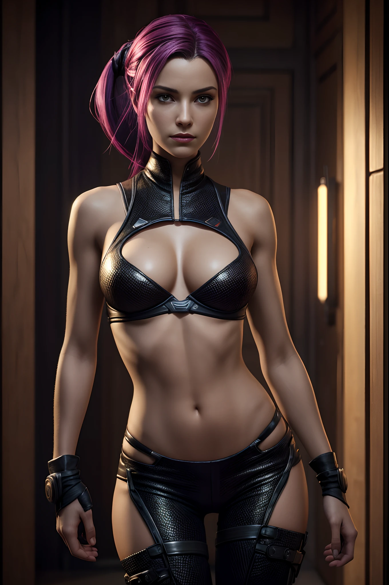 Jinx from Arkane, (skin texture:1.1), (high detail face:1.1), high detail body, high detail clothes, (masterpiece), (realistic), ultra high definition, 4k, ultra high resolution, film grain, cinematic
lighting, rim lighting, photo by Arny Freytag