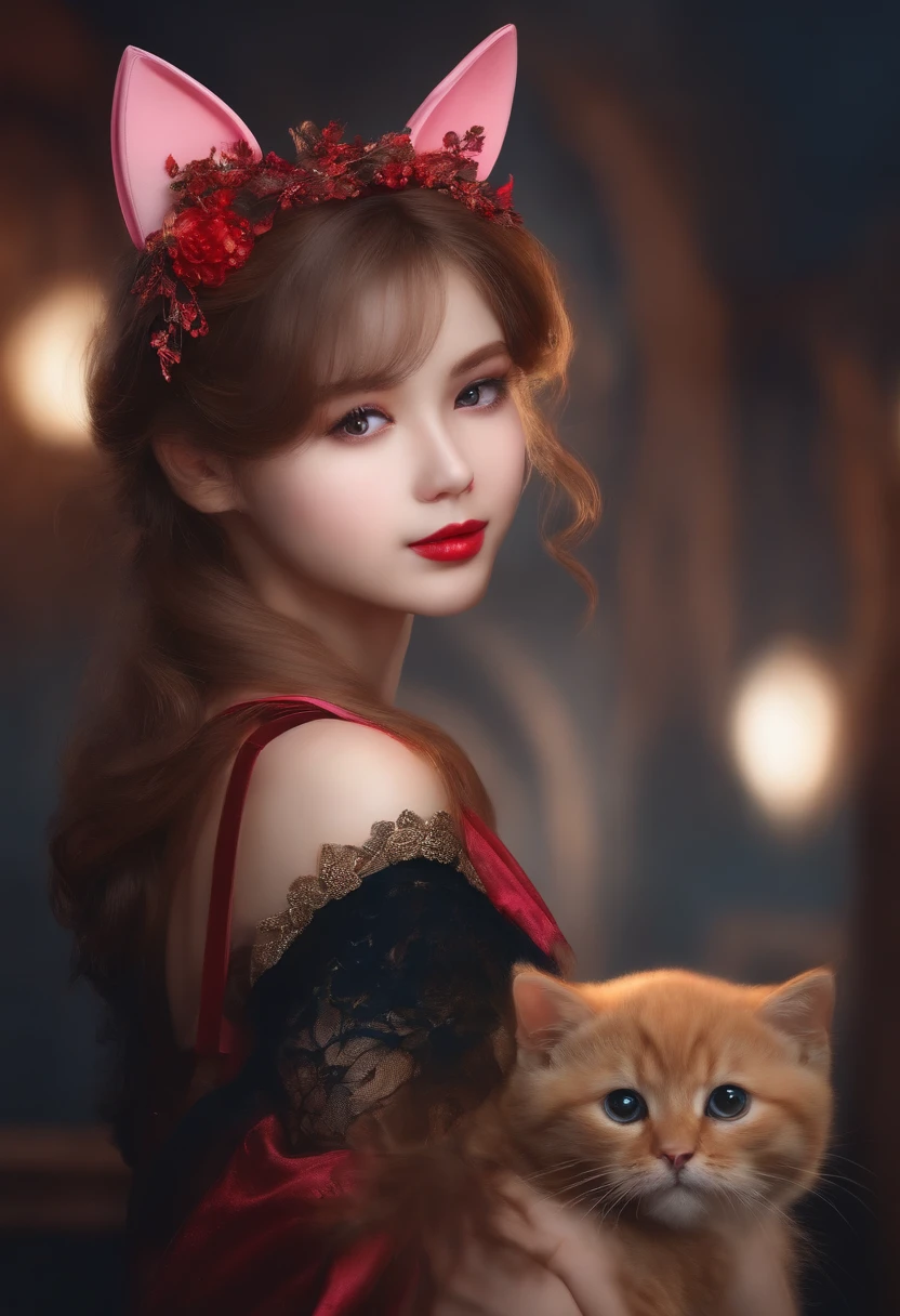 Cute girl with cat ears