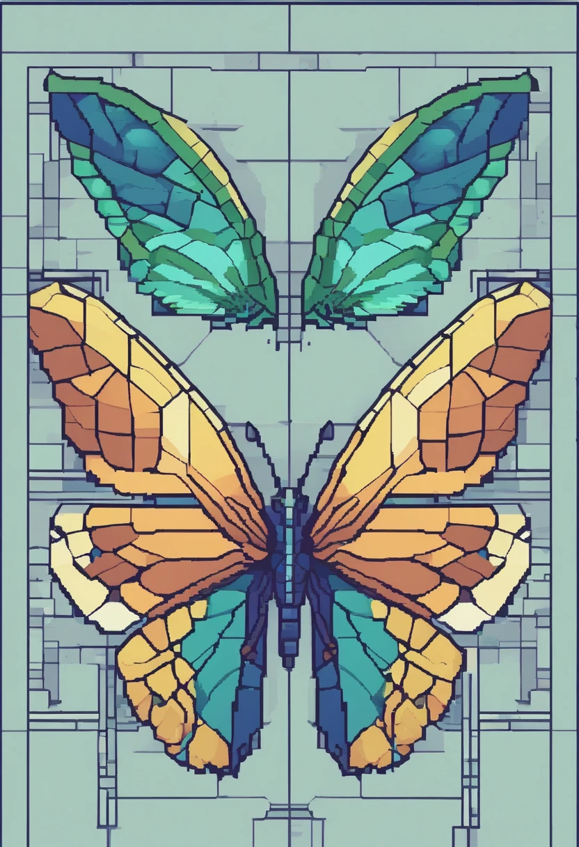 Butterfly wings,Light,glass,Blue-green