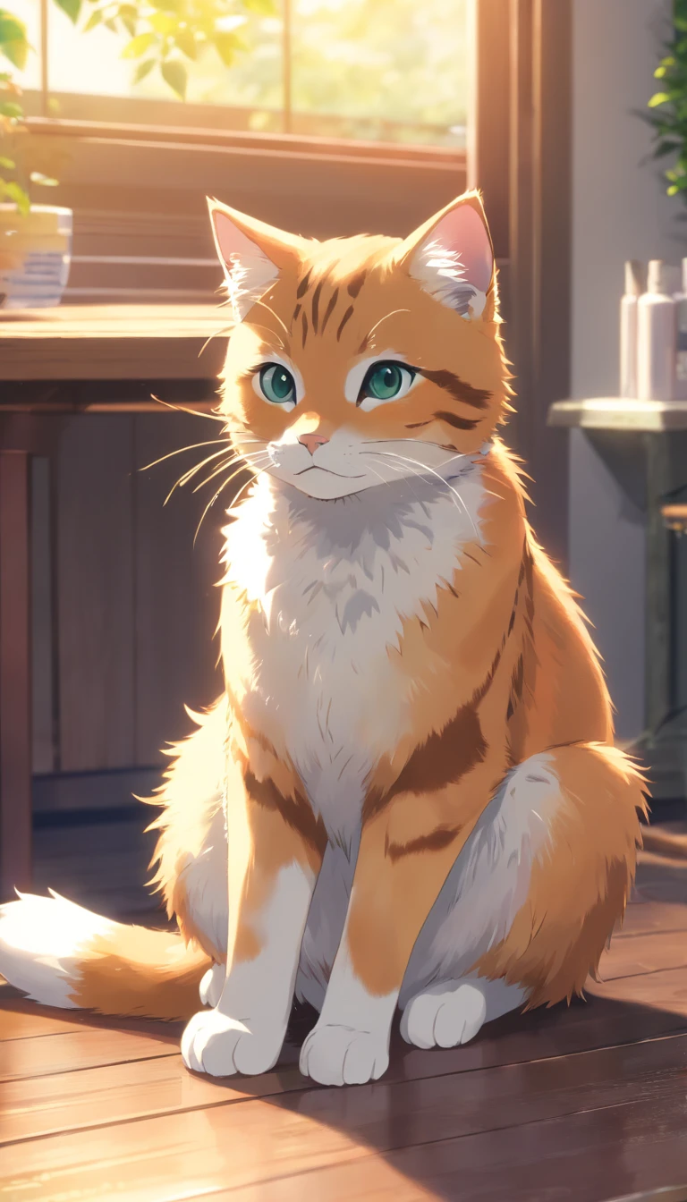 (Best Quality,4K,8K,hight resolution,masutepiece:1.2),Ultra-detailed,(Realistic,Photorealistic,Photorealsitic:1.37),Cute cat trembled a little,Soft fur texture,Delicate foot pads,Expressive eyes,Cute twitchy beard,Vulnerability hints,Gently wag its tail,playful pose,Art cat illustration,subtle color palette,Natural lighting