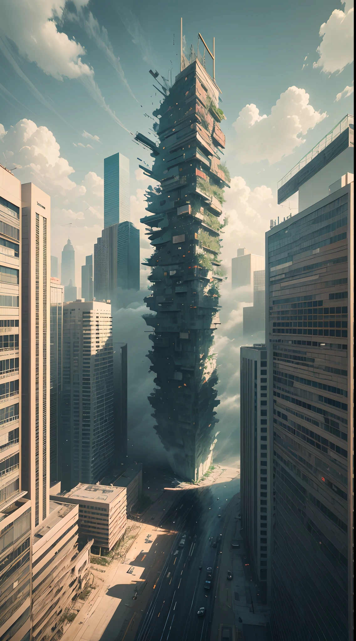 Self-deconstruction, hyperrealistic surrealism, dream-state, an award winning masterpiece,The details are incredible, ZHANG Kechun, Surreal vapor waves , a liminal space, Highly detailed, Extremely detailed futurism, Cleveland, Ohio, Cinematic ,rim lit ,rendering by octane, wvebg1