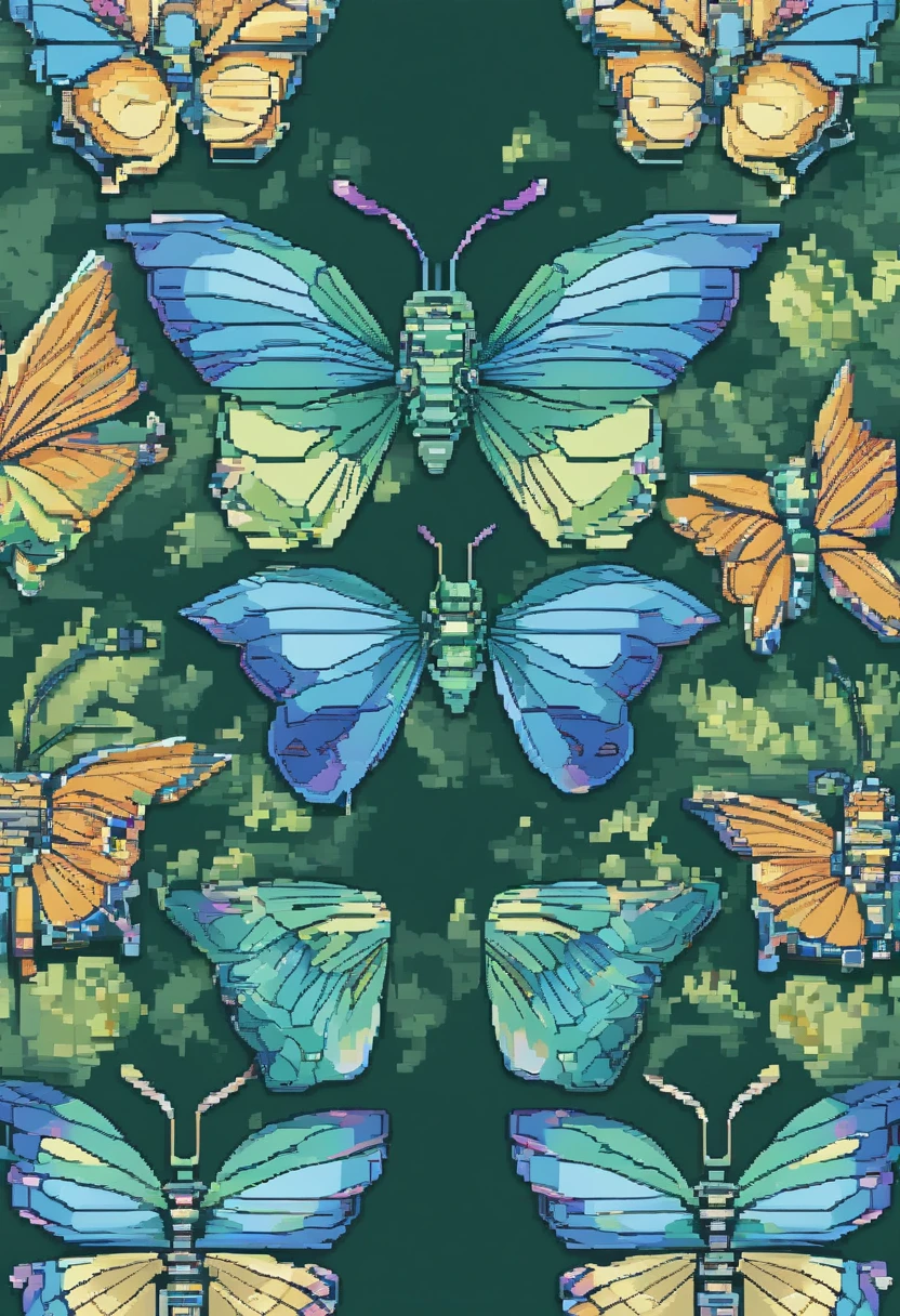 Butterfly wings，Light，Blue-green