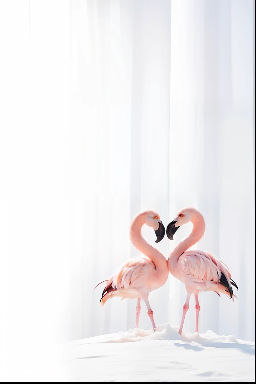 Two flamingos