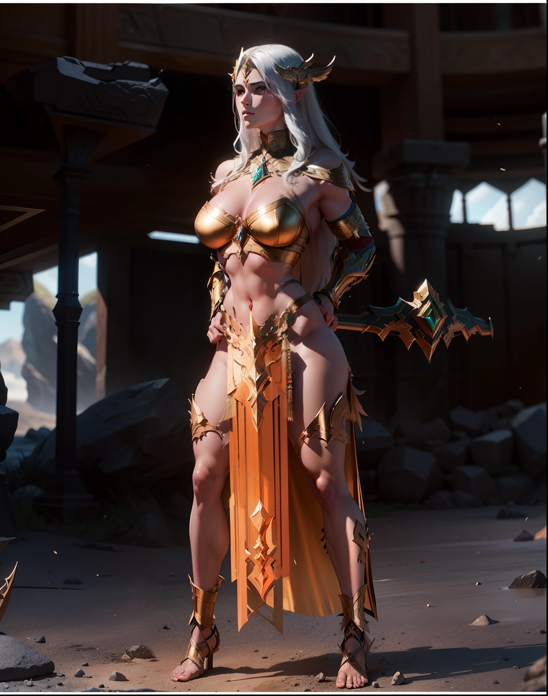 Asgard,valkyrie, mulher com corpo perfeito, com um corpo torneado e musculoso. Anatomia correta,epic fantasy digital art,tmasterpiece,8k,high-definition resolution,desenho detalhado,Qulidade Superior,, Epic composition