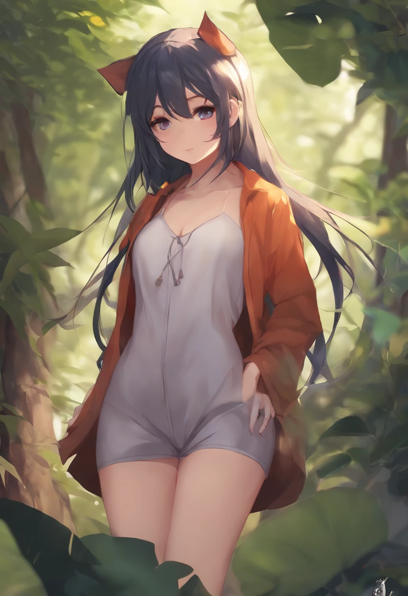 Anime girl No clothes no pants cool posing