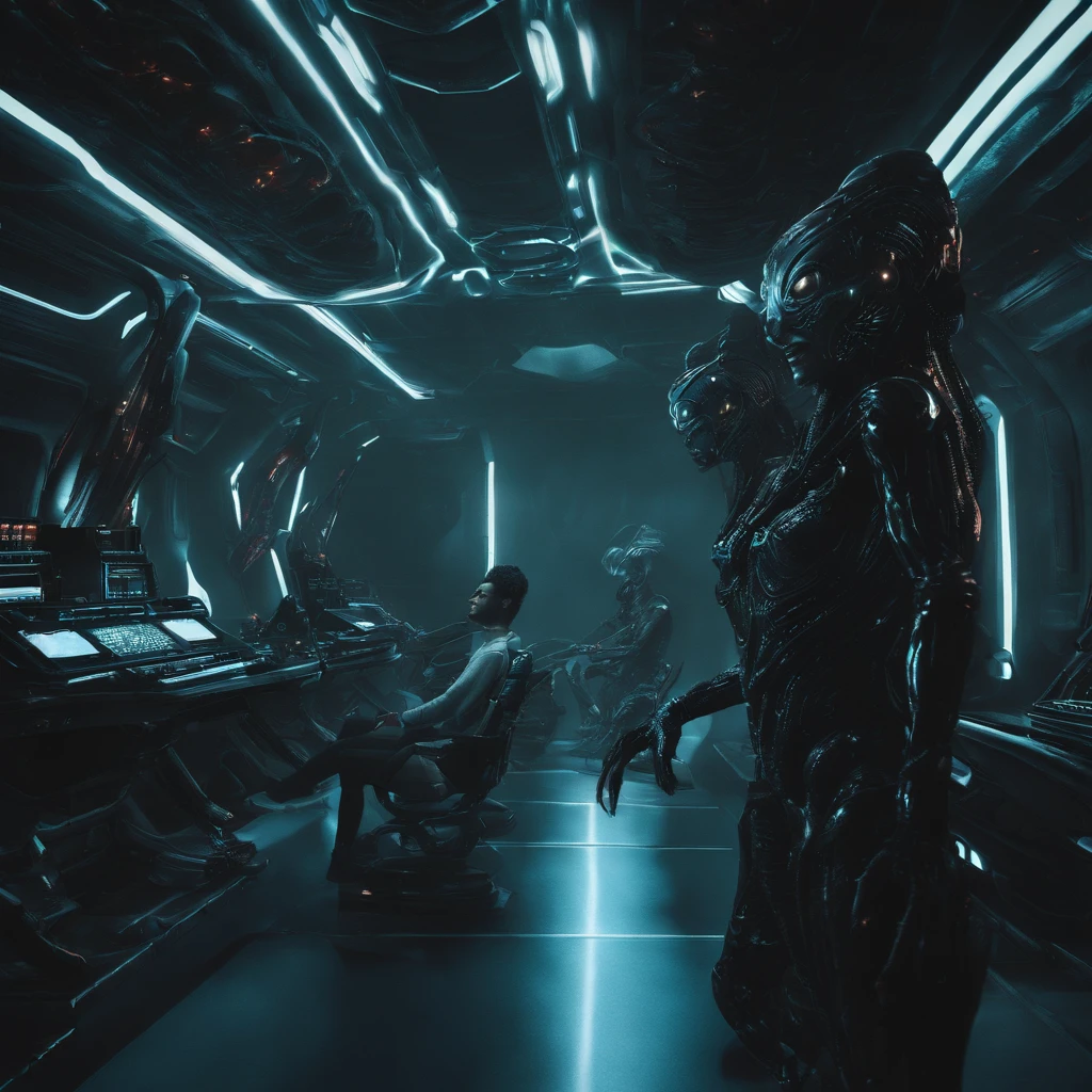 A cinematic scene， Empress of aliens，Volumetriclighting,Very detailed
