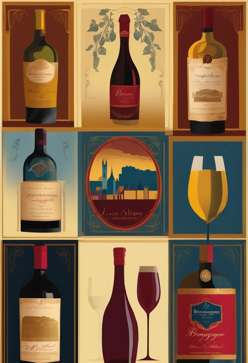 Carte des vins de Bourgogne, en version pop art