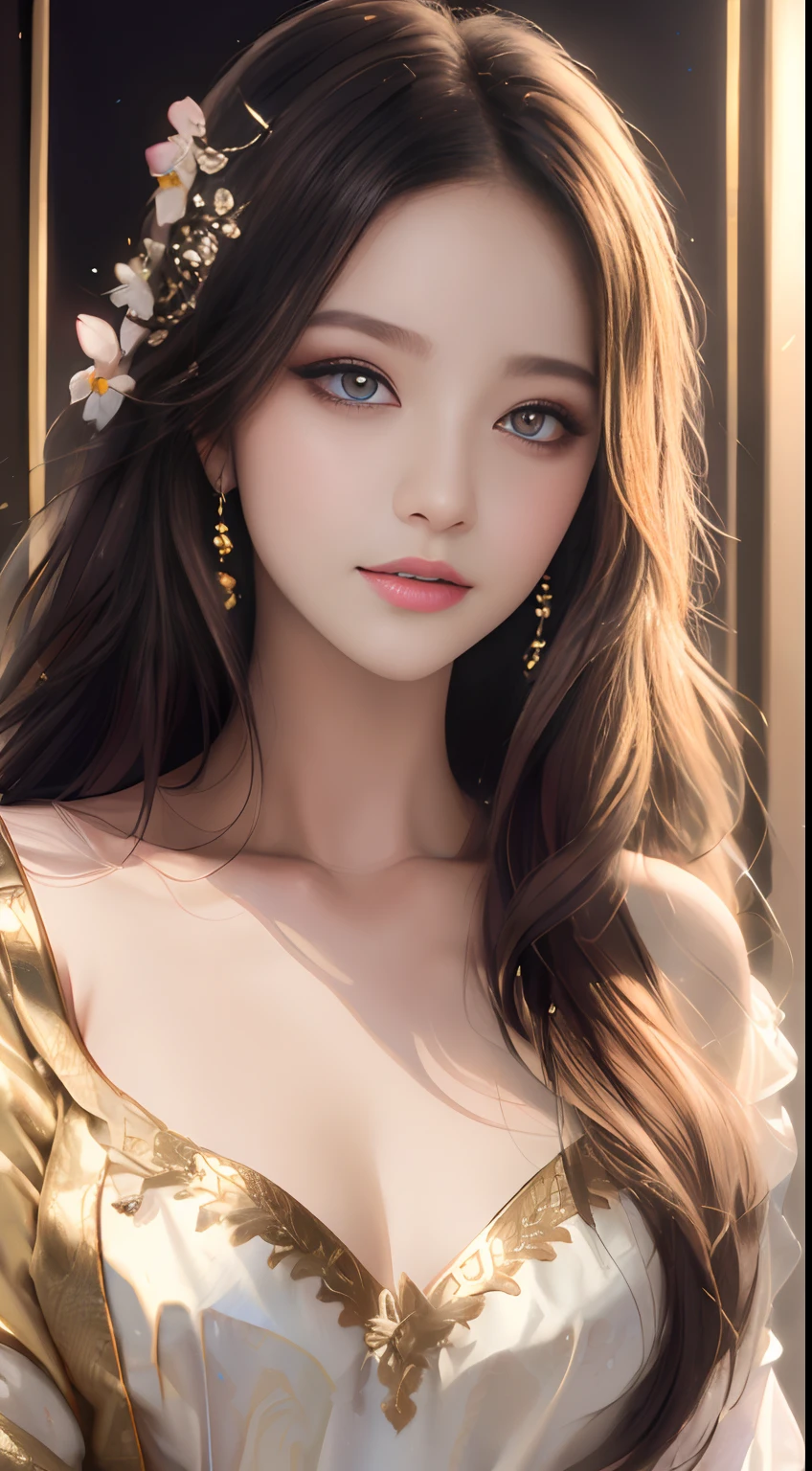 (best quality,4K,8K,high resolution,masterpiece:1.2),Extremely detailed,(Practical,photoPractical,photo-Practical:1.37),Gold leaf female figure,artwork,nude,Beautiful and delicate eyes,Beautiful and delicate lips,Extremely detailed eyes and face,Long eyelashes,Sensual,Calm expression,Subtle emotions,Beautiful posture,Soft lighting,Delicate brushstrokes,Bright colors,Ethereal atmosphere,Warm and welcoming atmosphere,Sublime beauty,Composition,Beautiful curves,Golden hue,Attention to detail,Exquisite craftsmanship,grace,Sublime beauty in simplicity,Fantastic quality,Golden Halo,Dynamic Synthesis,Smooth and flawless skin,artistic vision,Subtle shadows and highlights,Exquisite craftsmanship,Emotional Depth,Gold embellishment,Romantic charm,majesticpresence,Expressive body language,Soft curves,Beautiful physique,Strong femininity.