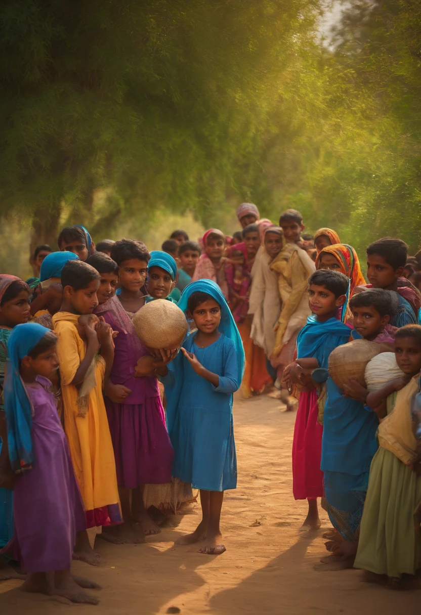 ۔
Ali draws a new school for the children in his village.