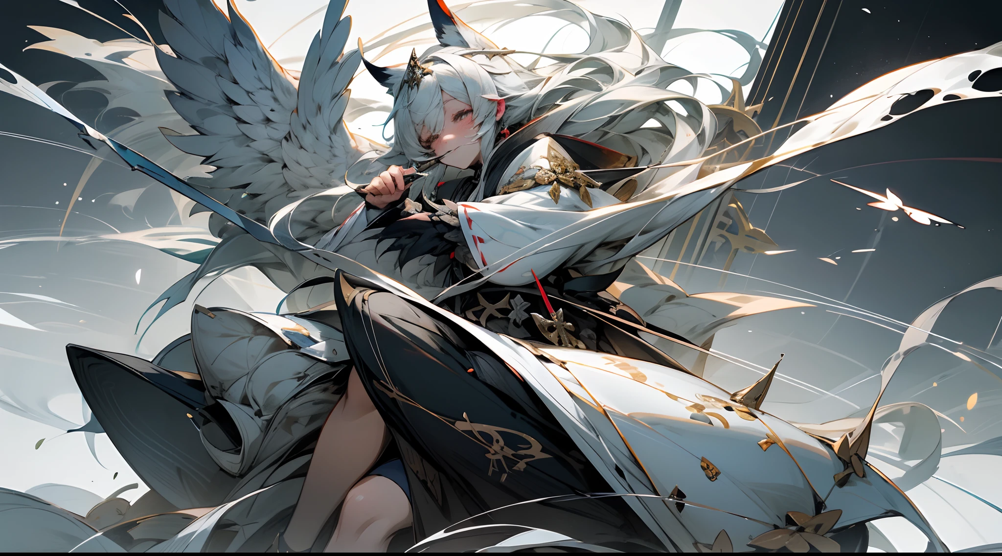 Looks holy looking monster angel,His entire body consists of a huge one-eyed eye,and metal rings around one-eyed eyes,The ring is crawling with eyeballs,Dragons have many wings on the white holy angel