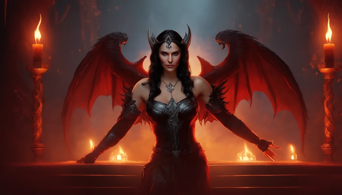 diablo 4, Lilith, candle.Vector style,Vector logo