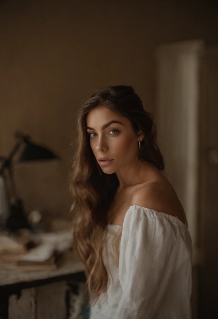 Arafed Mujer totalmente , Chica sexy con ojos marrones, ultra realista, meticulosamente detallado, Retrato Sophie Mudd, brown hair and large eyes, selfie de una mujer joven, Ojos del dormitorio, Violeta Myers, sin maquillaje, Maquillaje natural, staring directly into camera, cara con artgram, maquillaje sutil, Impresionante foto de cuerpo completo arrodillado en la cama, En el dormitorio, Medium to large size bust