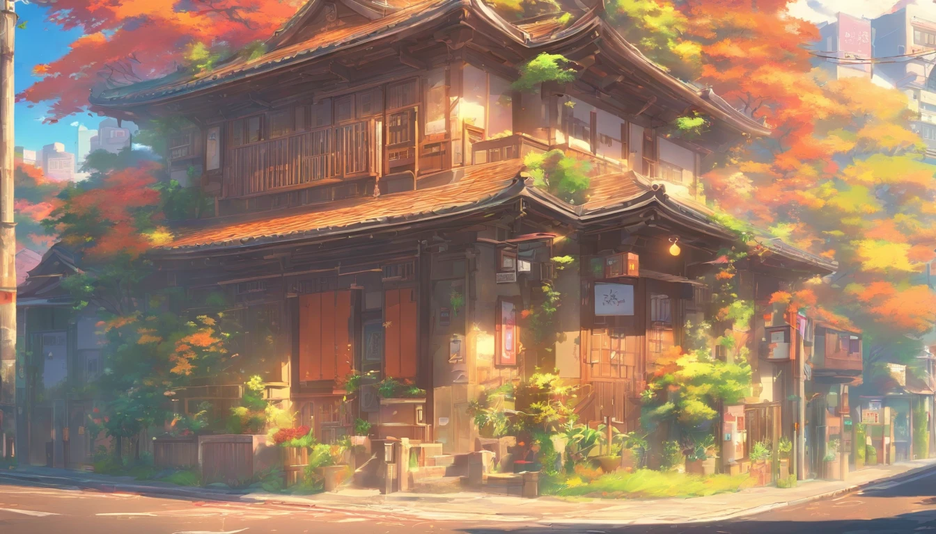 buliding,House on the street,Faraway view,frontage,super wide shot