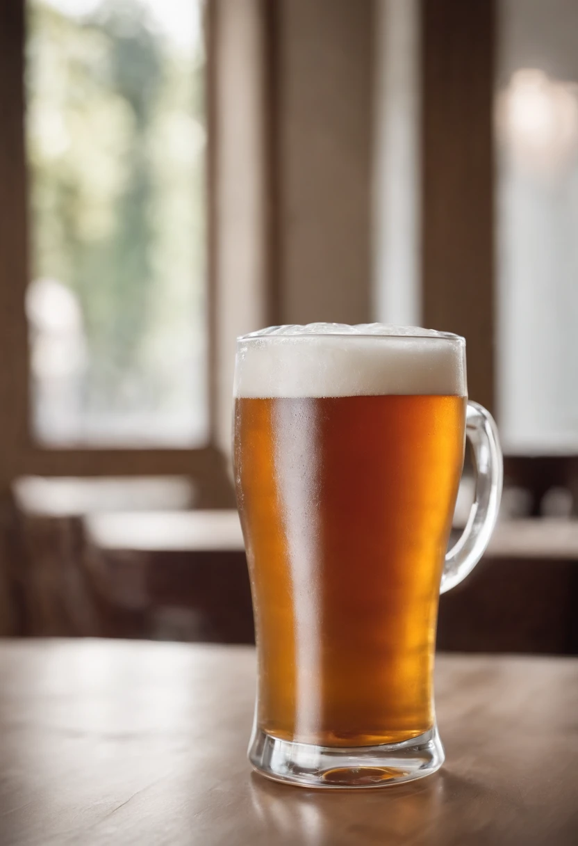 There is a glass with a handle on the table, with clear glass, glassware, Clear glass, iced tea glass, glass tableware, Transparent glass, glass, beer mug, e621, Professional design, beer mug in hand, 4 0 9 6, coffee mug, w 1024, w 1 0 2 4, Mug photo