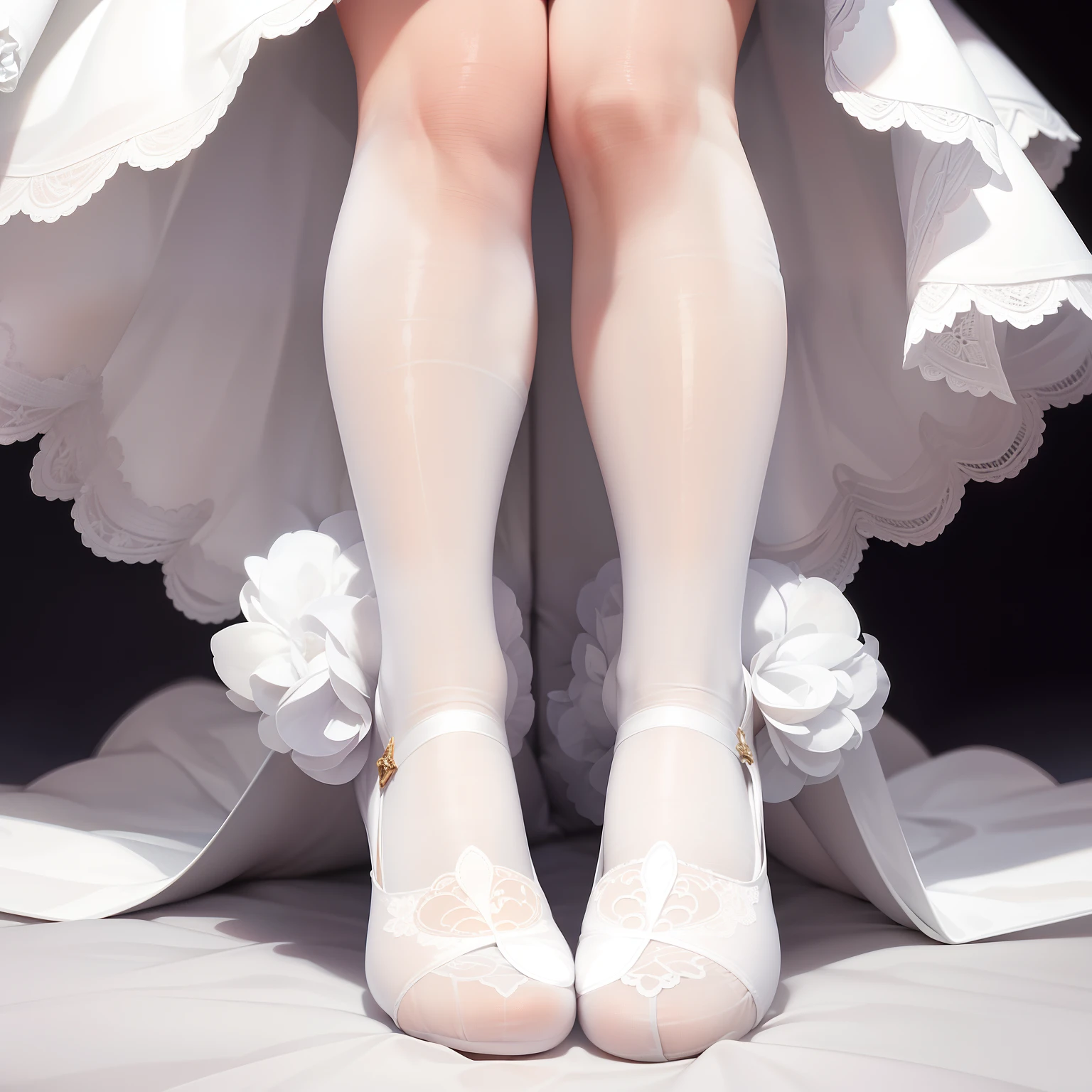 Girly Shy Blushing Beauty Small amount of clothing Temptation White stockings Extreme picture quality Extreme detail 8k