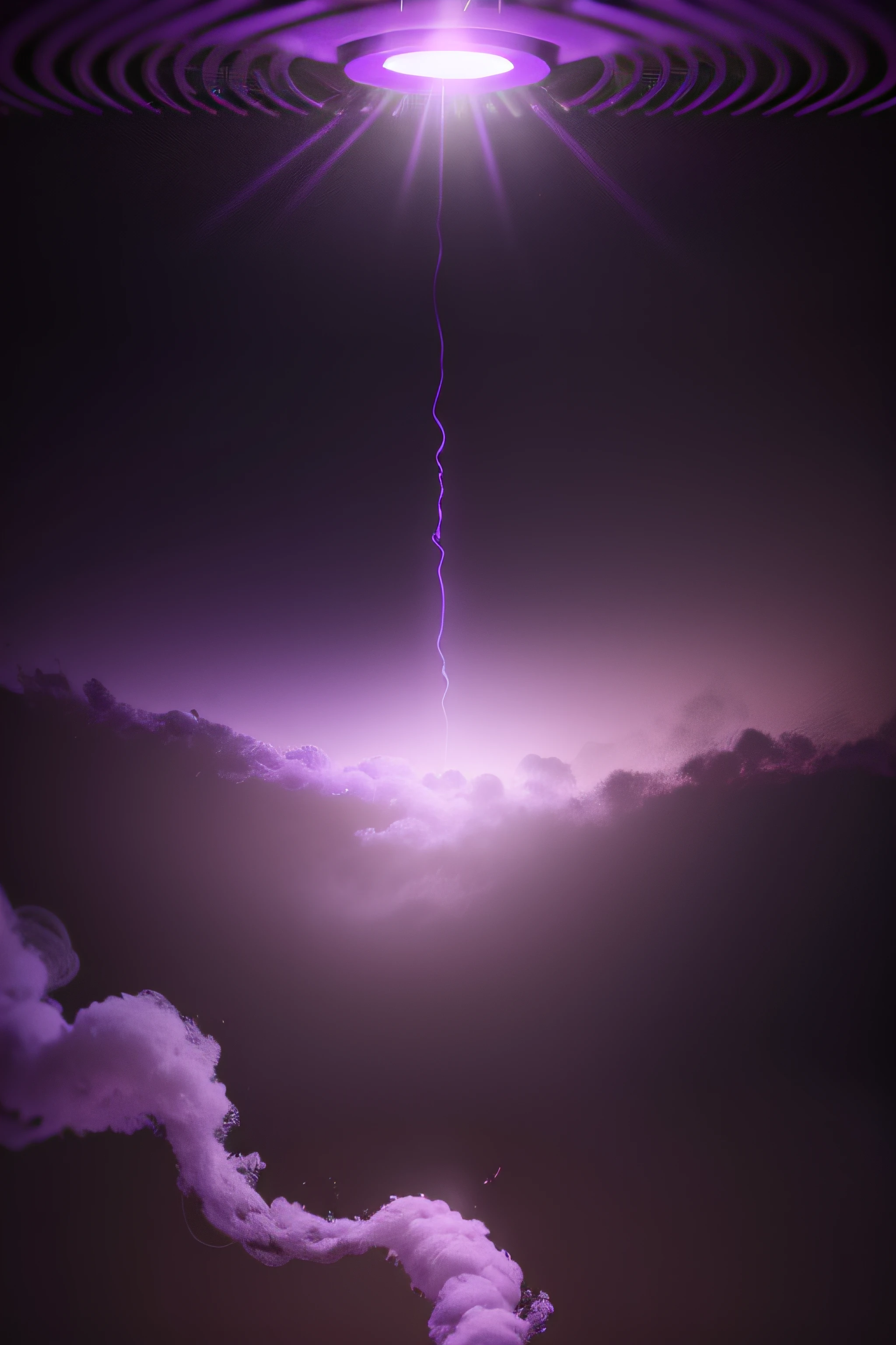 purple underground background with smoke 8k technological with purple lights