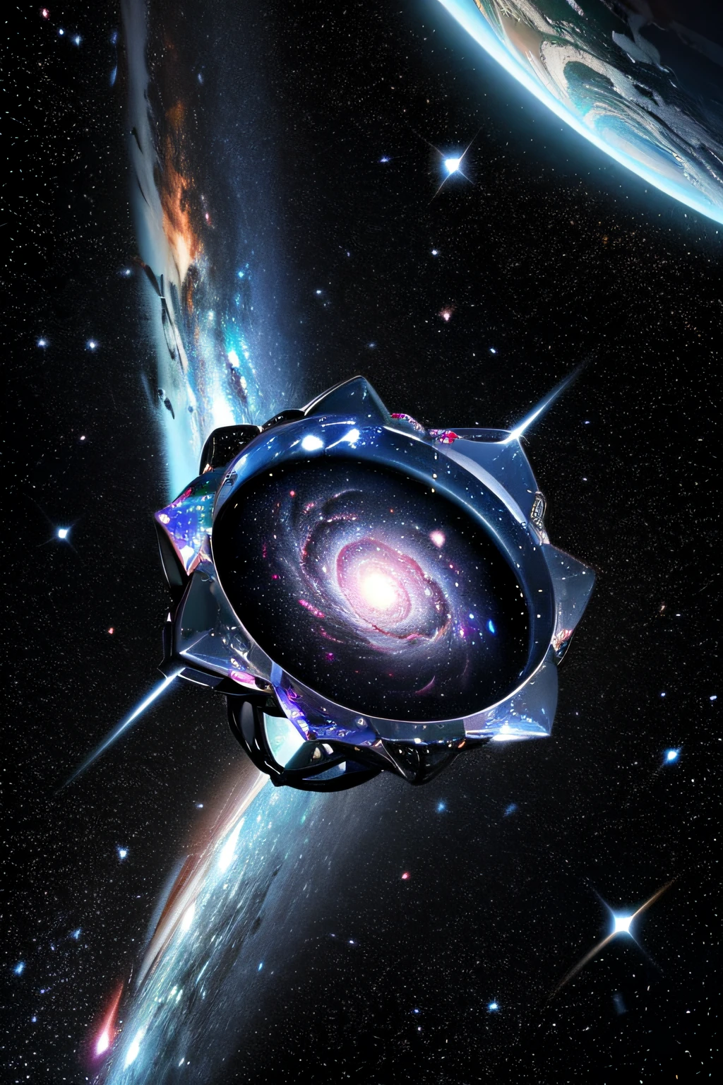 Make use of the elements of cosmic nebulae and galaxies,Create mystery、The feeling of the vastness of the universe。k hd,8K,9:16,Use irregular shapes and bright colors to create mystery 。Mobius ring