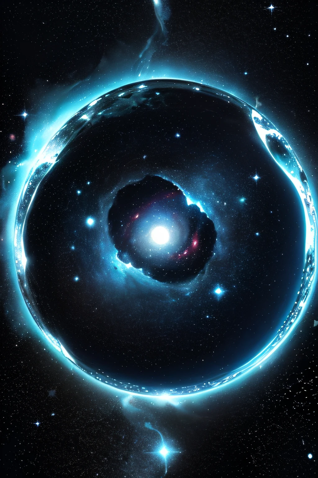 Make use of the elements of cosmic nebulae and galaxies,Create mystery、The feeling of the vastness of the universe。k hd,8K,9:16,Use irregular shapes and bright colors to create mystery 。Mobius ring