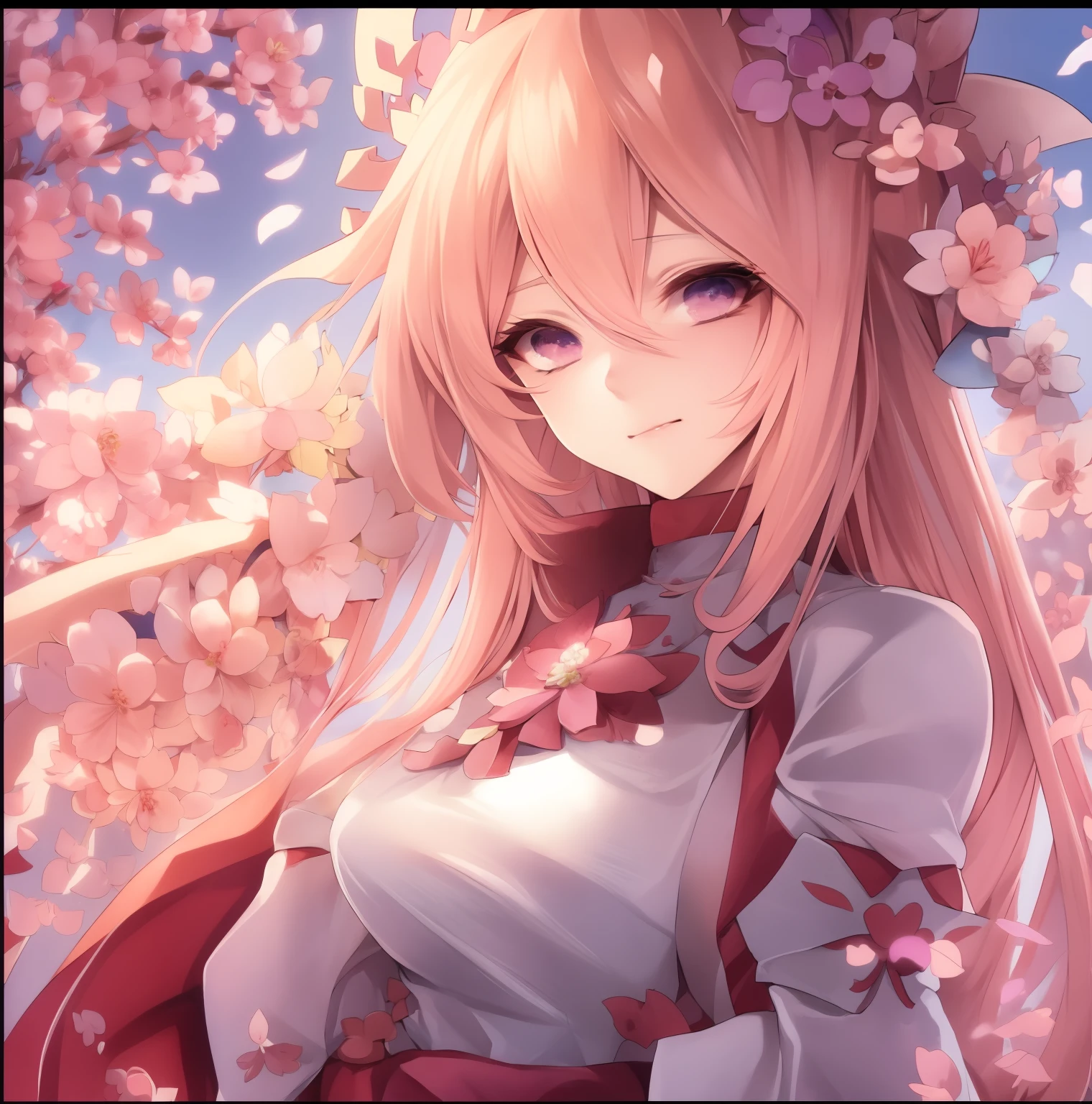 Anime Fille avec des cheveux blonds mi-longs, des yeux roses sakura, Style anime 4 K, (anime girl), attractive anime girl, mignon anime fille, Anime Waifu, high quality anime artstyle, beautiful anime portrait, Style anime comme SNK