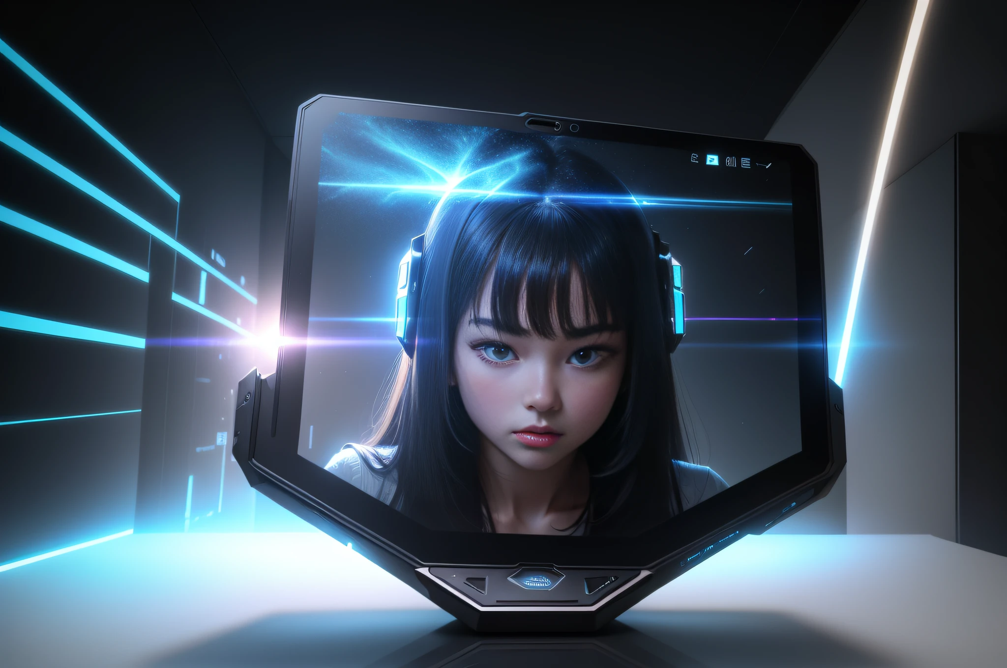 RAW photo, best, masterpiece, best quality, high quality,Smartphone Imagine, (futuristic smartphone,interactive hologram projection screen: 2.1)