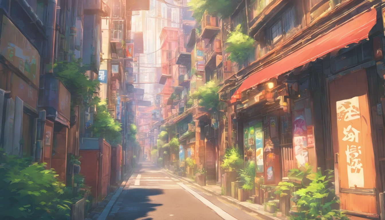 Horizontal view,buliding,The facades of buildings on the street,Faraway view,super wide shot,Road,Horizontal