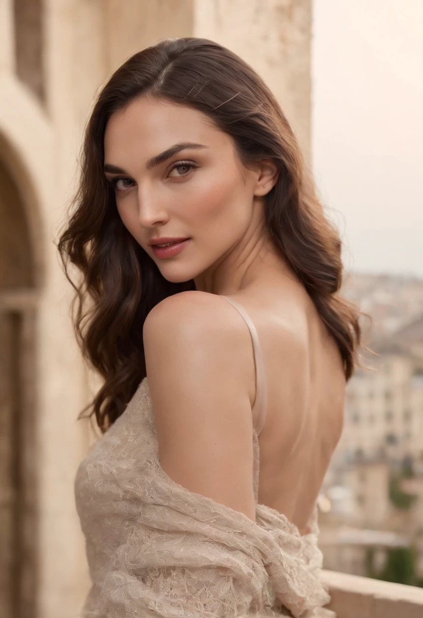 Model: Gal Gadot on balcony full frontal pubic hair mid-day, sun shining on her perfect body, (8k, RAW photo, best quality, masterpiece: 1.2), (realistic, photorealistic: 1.37), (perfect butt), Perfect skin), (large breasts), (butt dimples),(perfect face), added details extreme detail.