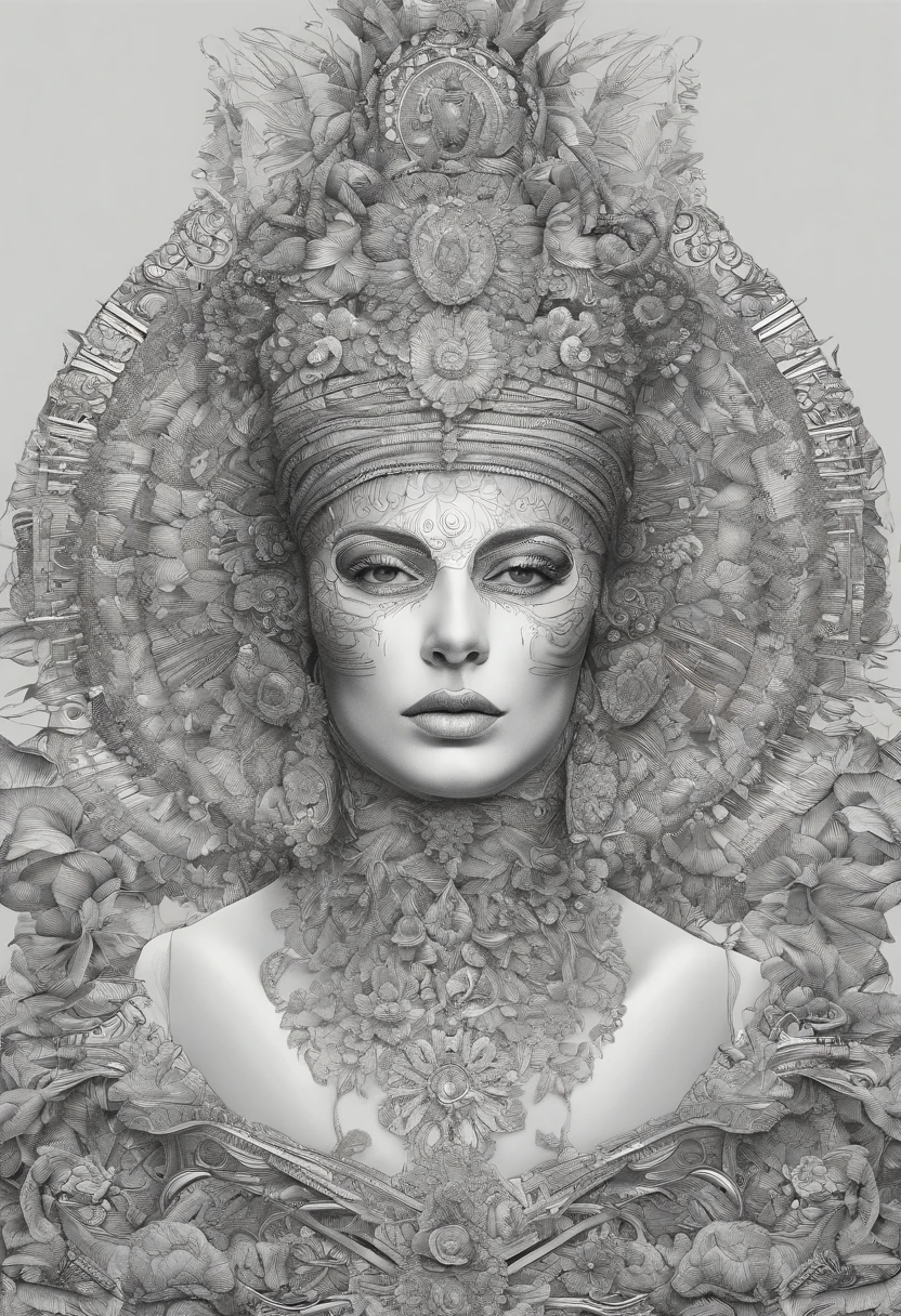 high fashion model influenced by Giuseppe Arcimboldo, her eyes and face fixed on the camera lens, short image, symmetrical eyes, ultra hd, realistic, vivid colors, highly detailed, UHD drawing, pen and ink, perfect composition, beautiful detailed intricate insanely detailed octane render trending on artstation, 8 k artistic photography, photorealistic concept art, soft natural studio lighting, chiaroscuro, award - winning photograph, masterpiece, oil on canvas, raphael, caravaggio, greg rutkowski, beeple, beksinski, giger