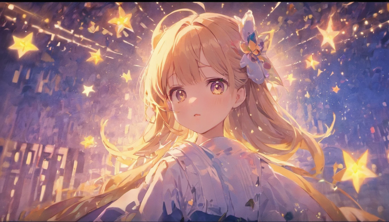 the night,Lolita style clothing,Cartoony,Chubby girl,Hold a glowing dandelion,,Cute and cute,KIDS ILLUSTRATION,Glow effects,Dingdall effect,depth of fields,high light,Real light,Ray traching,oc rendered,Hyper-realistic,best qualtiy,8K,Works of masters,super-fine,Detailed pubic hair,Correct anatomy,sharp focus on eyes,Bokeh,Facial features are carefully depicted