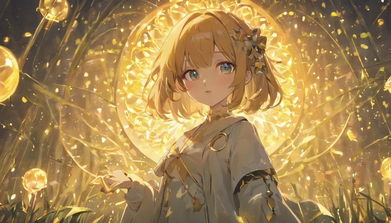 the night,Lolita style clothing,Cartoony,Chubby little girl,Hold a glowing dandelion,,Cute and cute,KIDS ILLUSTRATION,Glow effects,Dingdall effect,depth of fields,high light,Real light,Ray traching,oc rendered,Hyper-realistic,best qualtiy,8K,Works of masters,super-fine,Detailed pubic hair,Correct anatomy,sharp focus on eyes,Bokeh,Facial features are carefully depicted