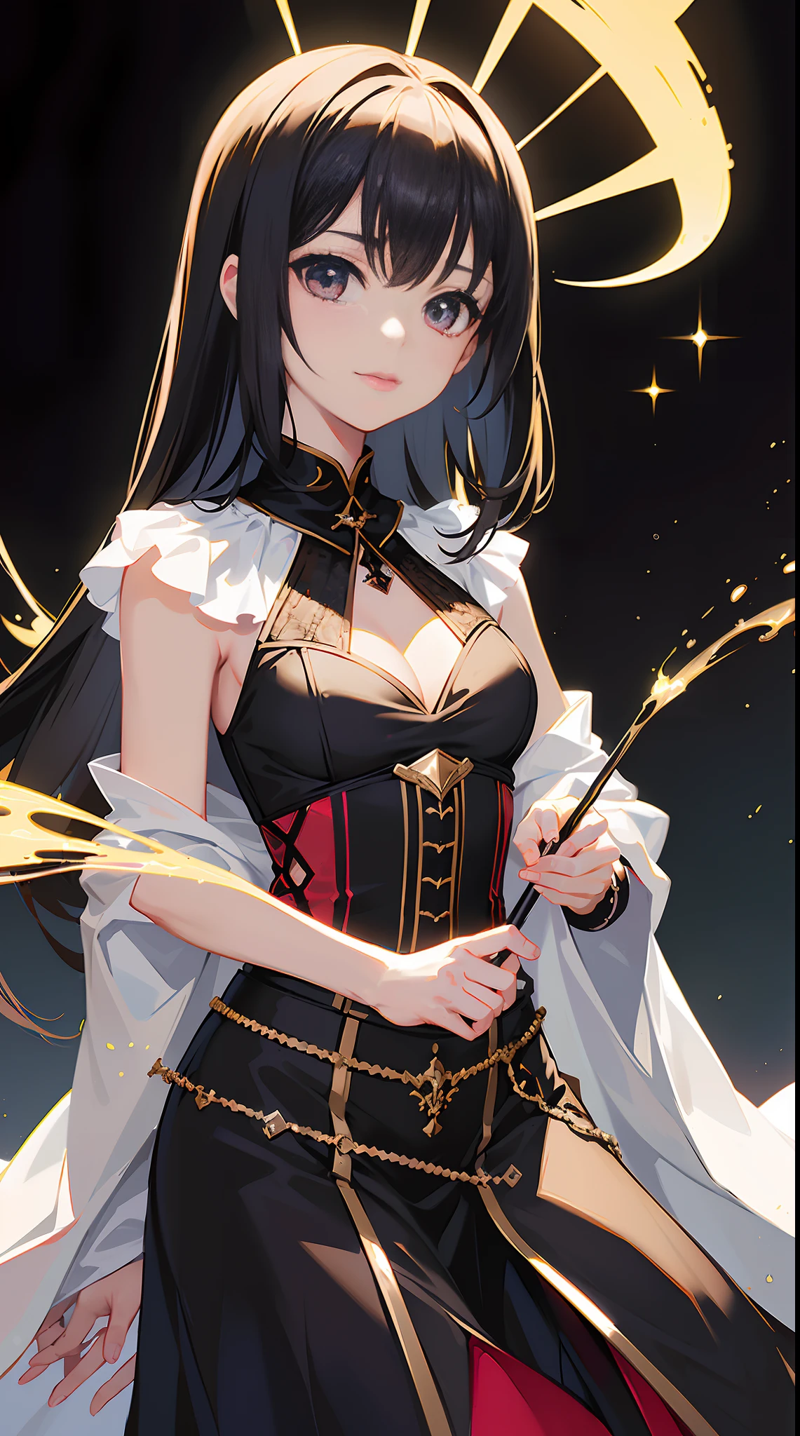 ((Good structure)),((well-composed)),Masterpiece,Best quality,Ultra-detailed,Black background:1.5),1girll,Solo,Light smile,Pretty face,((extremely delicate and beautiful girls)),Dynamic Angle,(Beautiful detailed eyes:1.2),( Chiaroscuro,Fuji colors, hyper HD, Super detail ,primitive,85mm,f/1.2,Fujifilm XT4,),Amazing,Fantasy red and black theme,see-through cloth,(Magic lightning:1),Loli,