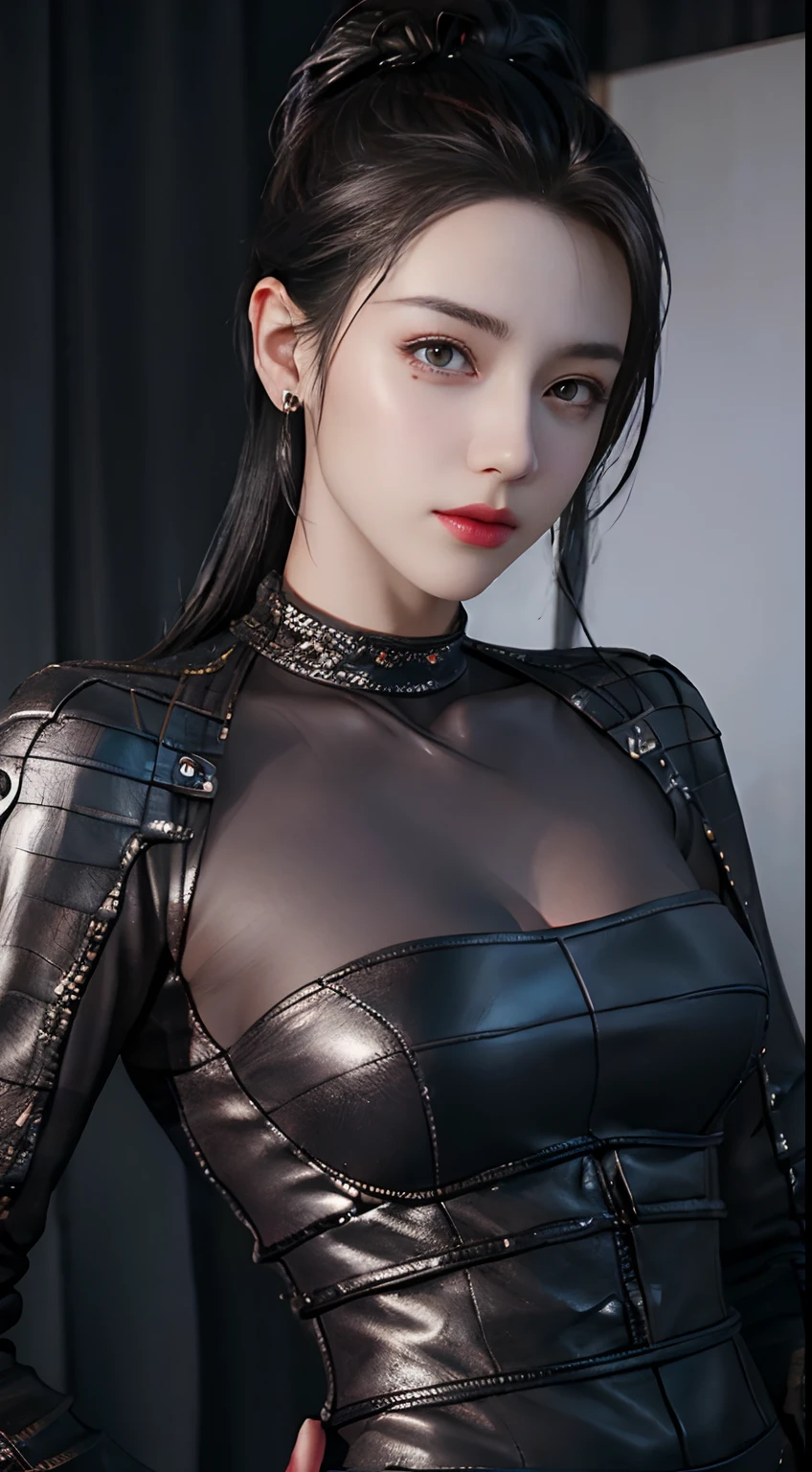 ((Best quality)), ((masterpiece)), (detailed:1.4), 3D, an image of a beautiful cyberpunk female,HDR (High Dynamic Range),Ray Tracing,NVIDIA RTX,Super-Resolution,Unreal 5,Subsurface scattering,PBR Texturing,Post-processing,Anisotropic Filtering,Depth-of-field,Maximum clarity and sharpness,Multi-layered textures,Albedo and Specular maps,Surface shading,Accurate simulation of light-material interaction,Perfect proportions,Octane Render,Two-tone lighting,Wide aperture,Low ISO,White balance,Rule of thirds,8K RAW,