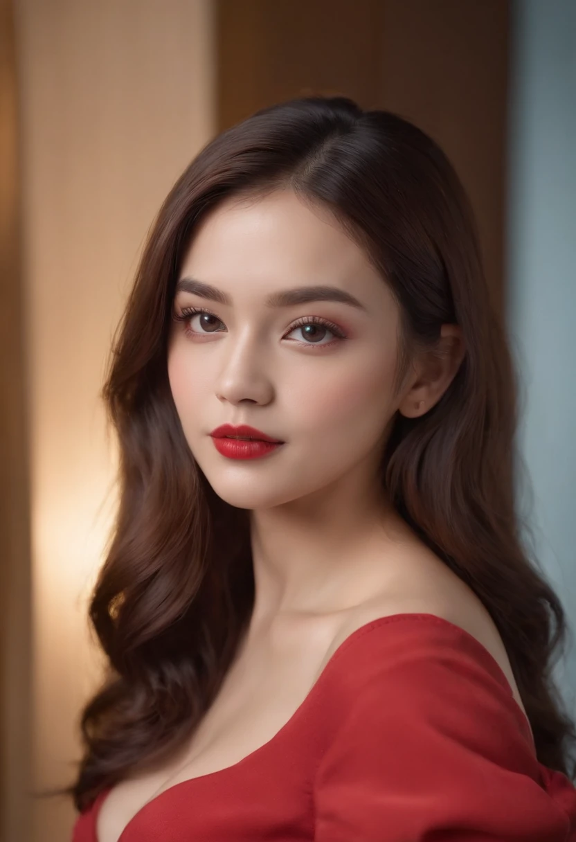 (best quality,4k,8k,highres,masterpiece:1.2),ultra-detailed,(realistic,photorealistic,photo-realistic:1.37),Indonesia artist Dian Sastro at 18 years old,dark blue gloves,red high heels,ponytailed pubic hair,beautiful detailed eyes,beautiful detailed lips,extremely detailed eyes and face,longeyelashes,at the living room,showing,small boobs,Roger Rabbit,portrait,vivid colors,warm tones,studio lighting, upper body