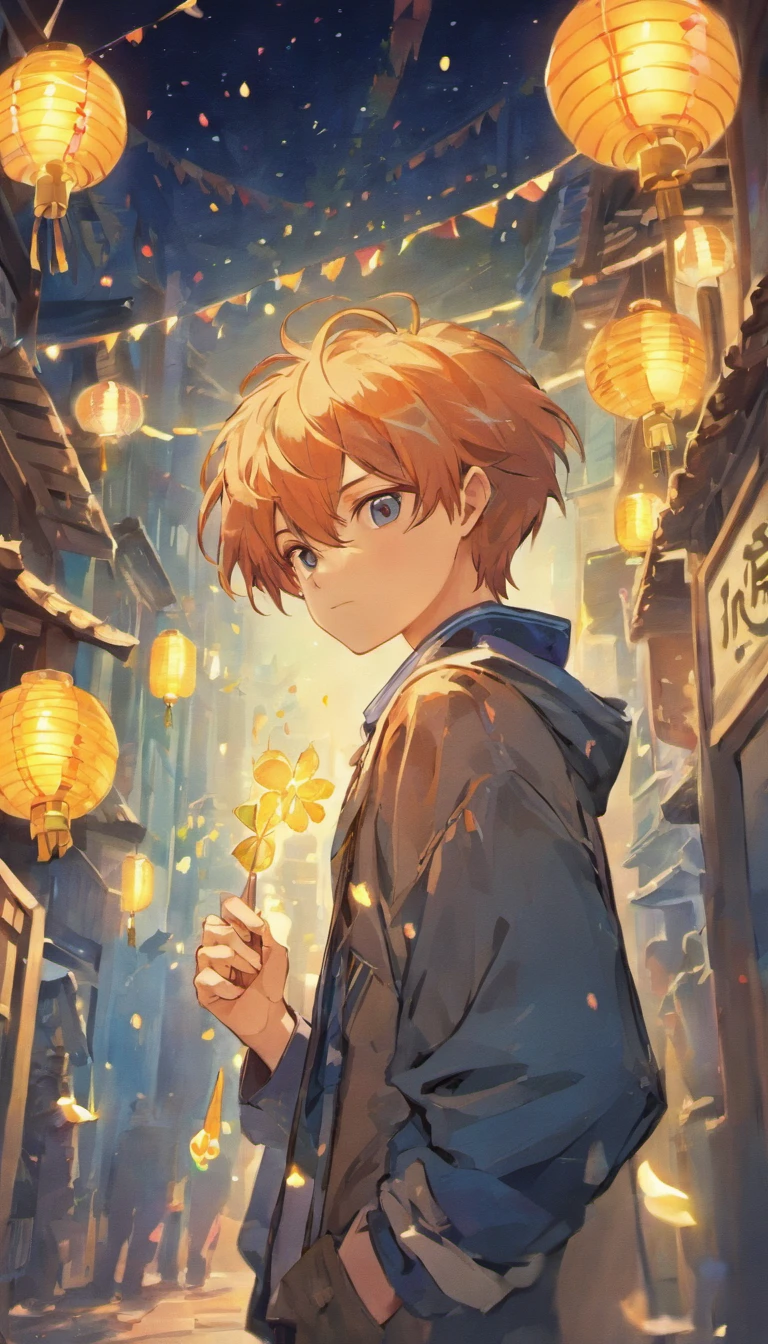 Celebrate Tanabata alone,Boy student
