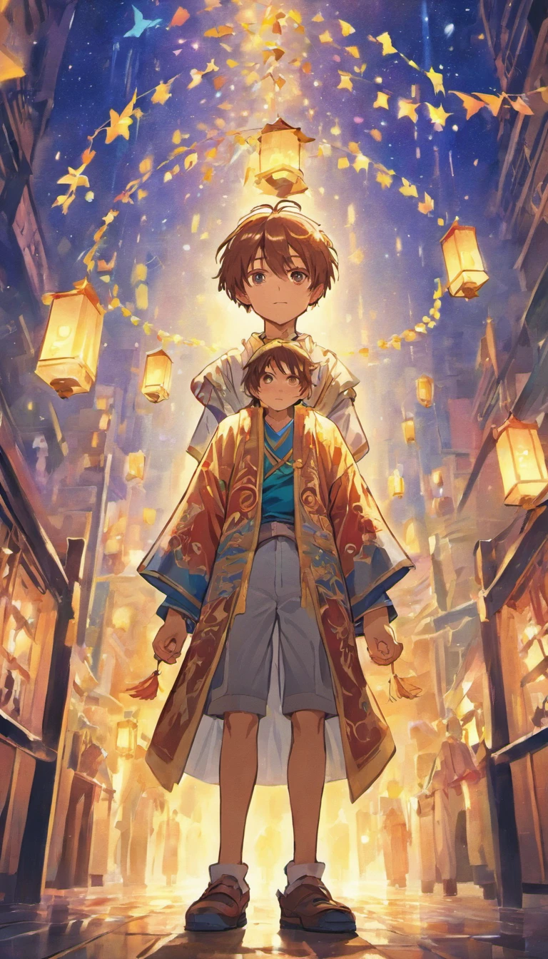 Celebrate Tanabata alone，Boy student