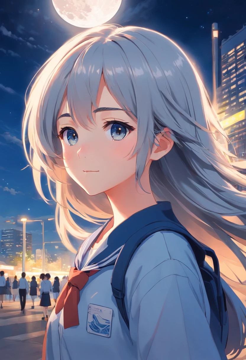 1girl, solo,(best quality),(masterpiece:1.1), full body, looking_at_viewer, dynamic angle, school uniform, cute, clear facial skin,