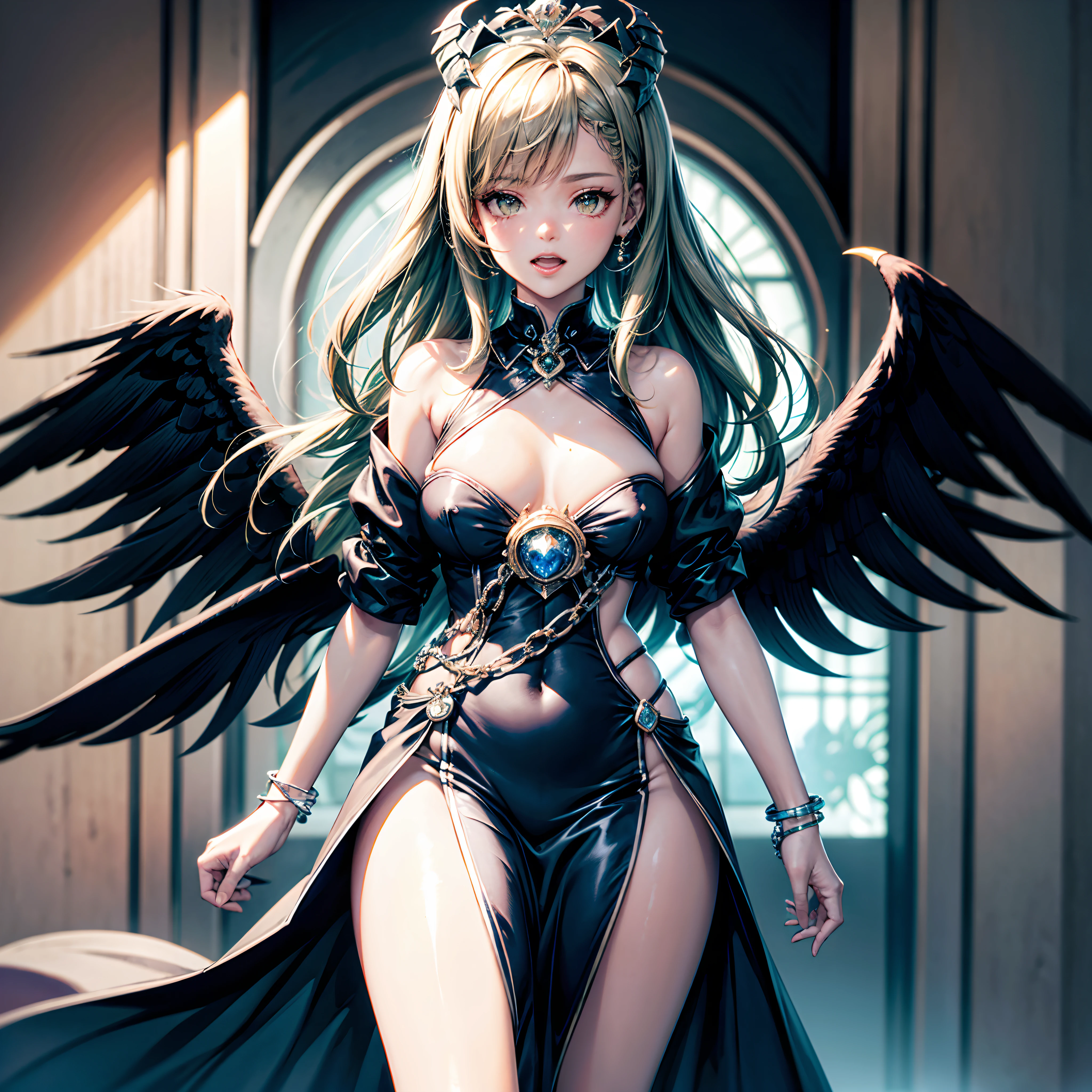Masterpiece epic Diva Sunlight luminescence volumetric lightning contrast global illumination saturate ultra_high-resolution meticulously intricate analogique pro-photo-realistic ultra_high_quality ultra_high_detail optimal accurate cgi vfx sfx reflex 3dcg max color-coded extreme improved Octane_rendered UHD XT3 64K 32K 16K 8K DSLR HDR unrealengine5 romm rgb pbr 3dcg fxaa blu-ray fkaa txaa rtx ssao enhanced ultra_sharpness ecstatic graduate Will-o'-the-wisp pixie sprite iota garden conceptual angel female Jinx glamour walking Chevaleresque "Rihanna" Cosplay aristocratic Goddess surmounted wings surrounded intertwined feather éblouissantes Valkyrie-wings symmetrical athletic Native tanmed skin african dreads obvious agate perfect divine cheekbones effects reddened embarrassed lazuli gorgeous beautiful_Eyes Brown Pupils Black Iris Turquoise Sapphires Open Mouth Teeth Smiles tongue wet pilot Jacket Floating fringe Pearls Eccentric Cape Levitating Shoulders-Off chemise blanches dentelles clavicules papillotes reveal breasts falling sideboob felt satin orange corsait yellow spinel thick leather skirt soies assortie amples nombril revealing heart belt_chastity crux diamond cadena pubic scarlet pubis-hairy obvious indigo Size silver adorned padlock Gold thighs legs garters Gothic inox boots decorated onyx, Sun urban Outdoor Forest Beholder "medieval" outfits priestess ruby background equirectangular 360 mirror glass reflection monastery opal marble deep path ombre Sundrop lantern decorated dramatic mannequin armor chrome chain flat bands fathoms "Heavy Metal" richly lys rune rose ornate emerald plasma glyph Tourmaline wood leaf Earth engraving lava magic summon monster viceroy incandescent Crystalline invocation creature Queen Bee (EOS R6 135mm 1/1250s f/2.8 ISO400) bees conjuration monarch flowering butterfly dog howling floraison Shiba_Inu CGSCOSITY Hearth Ark Church "Ouroboros" Caduceus Cathedral chef-d' tatoo Bruce_Weber sex girl naked nsfw varied multi etc.