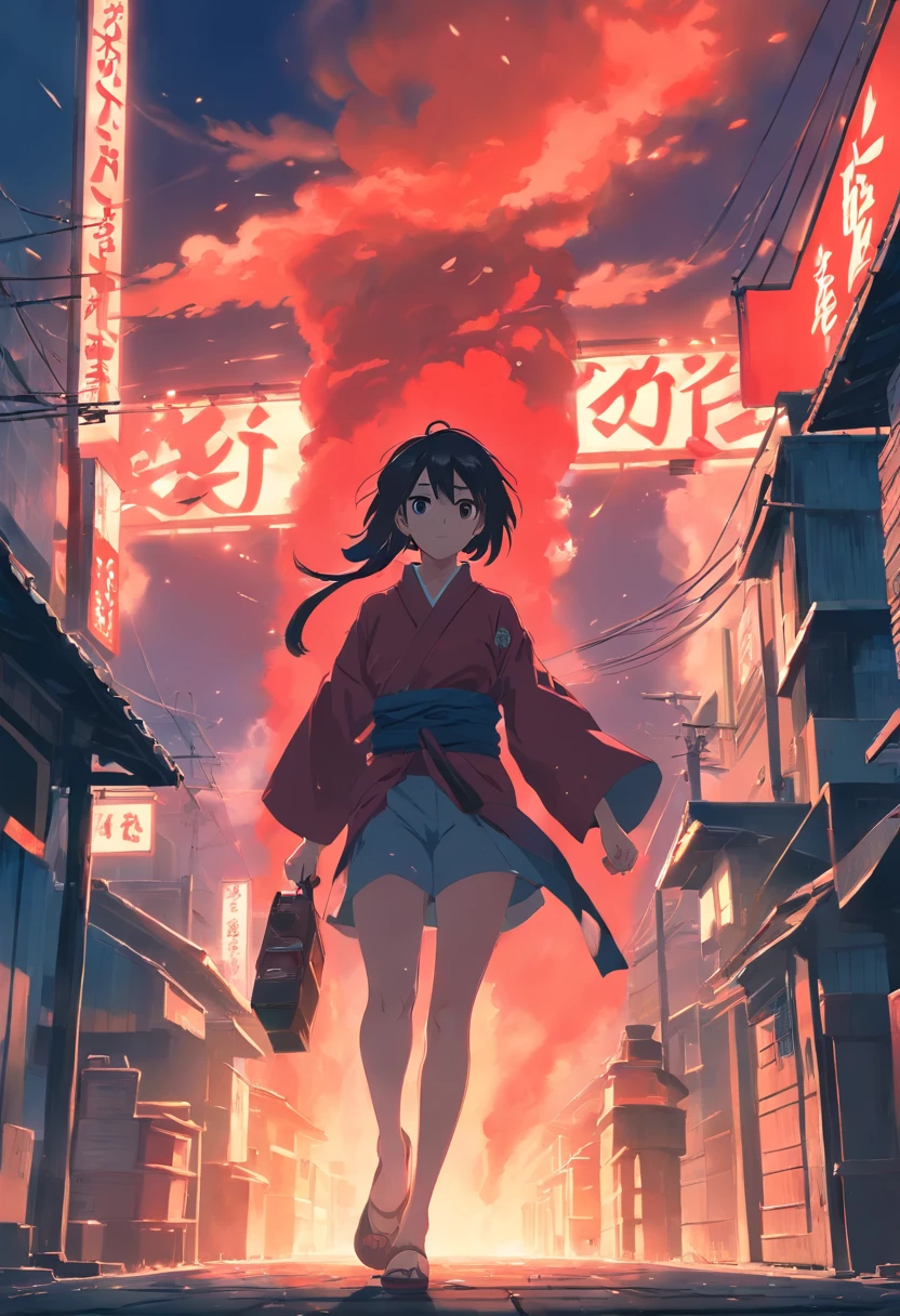 (best quality, highres:1.2), ultra-detailed,(realistic:1.37), dark and mysterious lighting, portraits, black and red color scheme, intense and vibrant colors, glossy texture, detailed facial features, sharp focus, dynamic poses, ninja fighting, atmospheric background, smoke and shadows.
