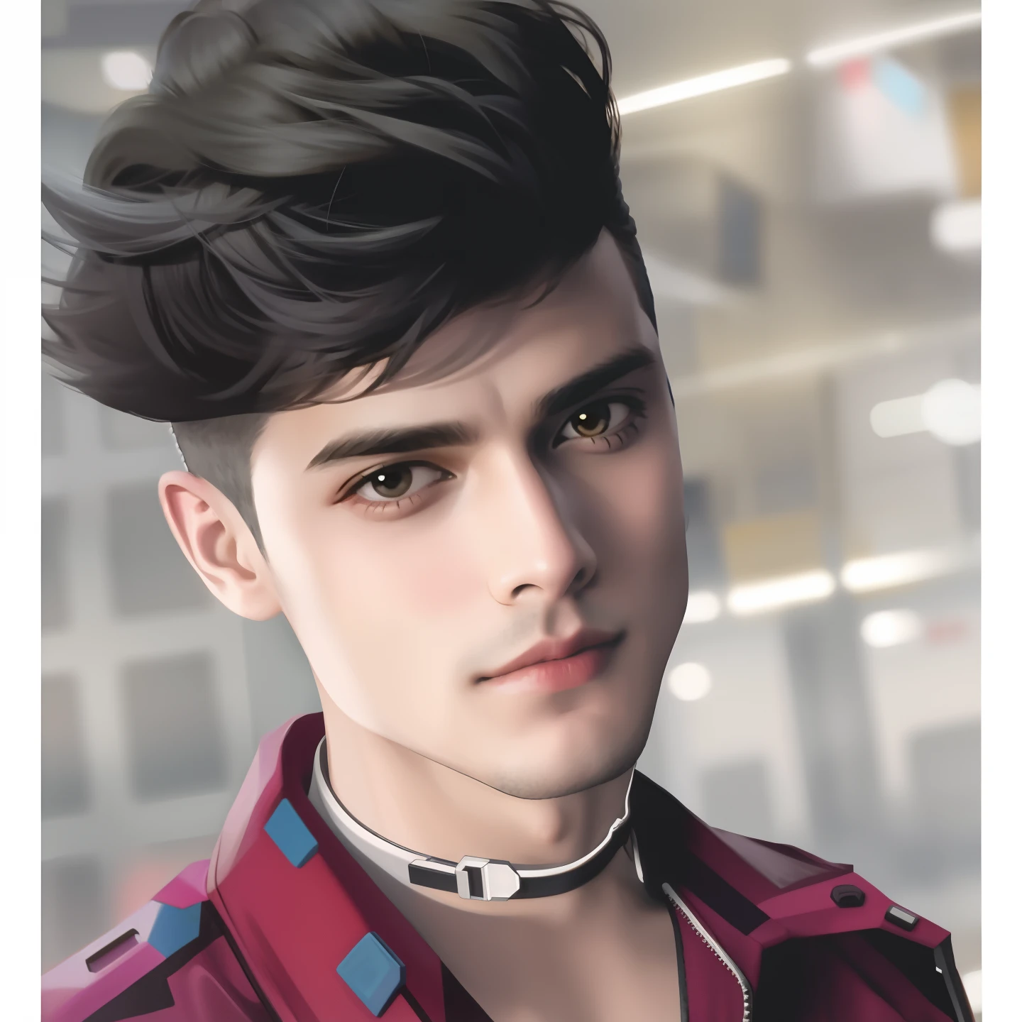 Cyberpunk handsome boy background change