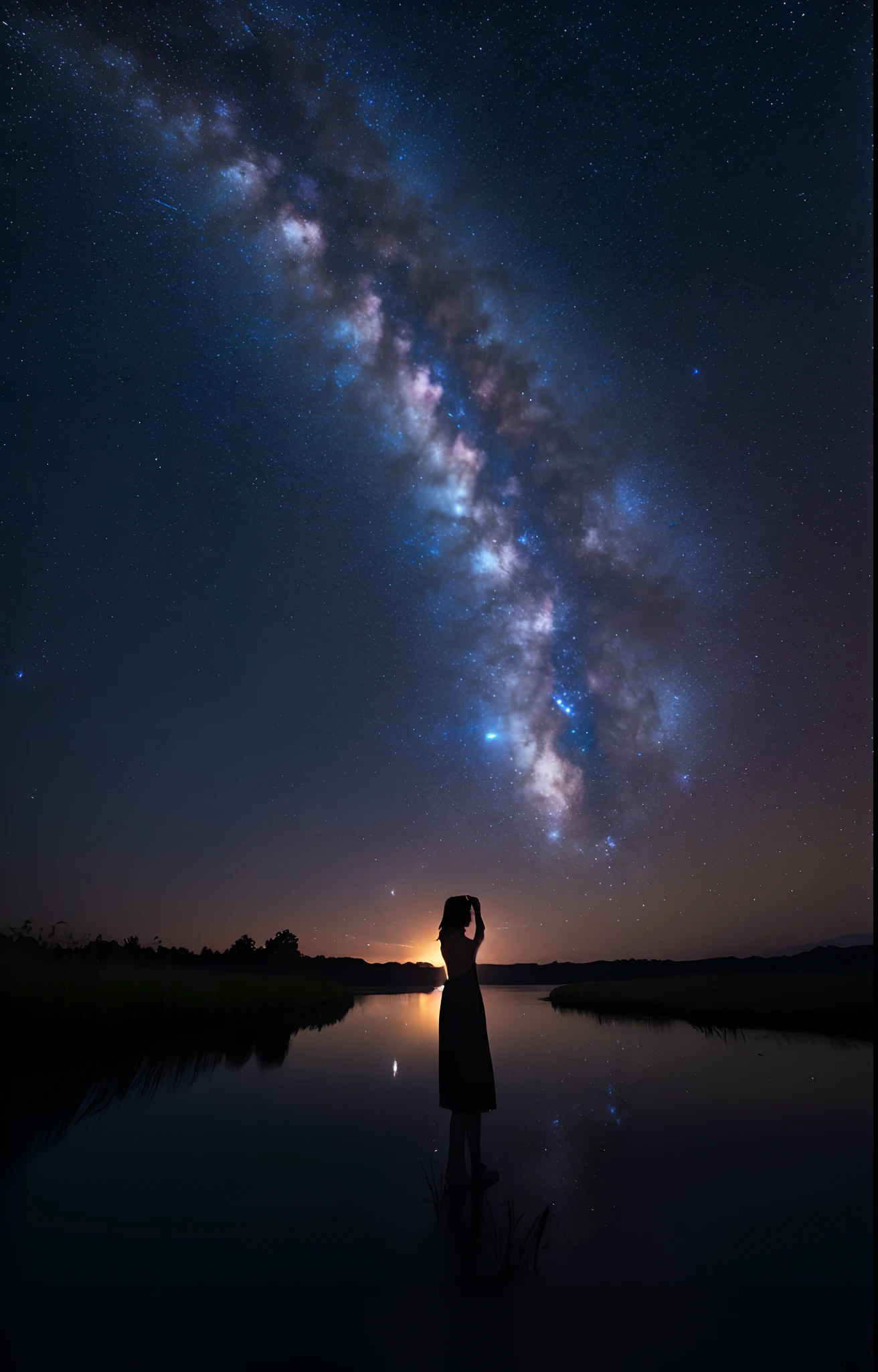 (top-quality、超A high resolution、8K、masterpiece、realisitic、Photorealsitic)、(nigh sky:1.4、milkyway:1.2)、natta、Natural lighting、(no human figures:1.2)