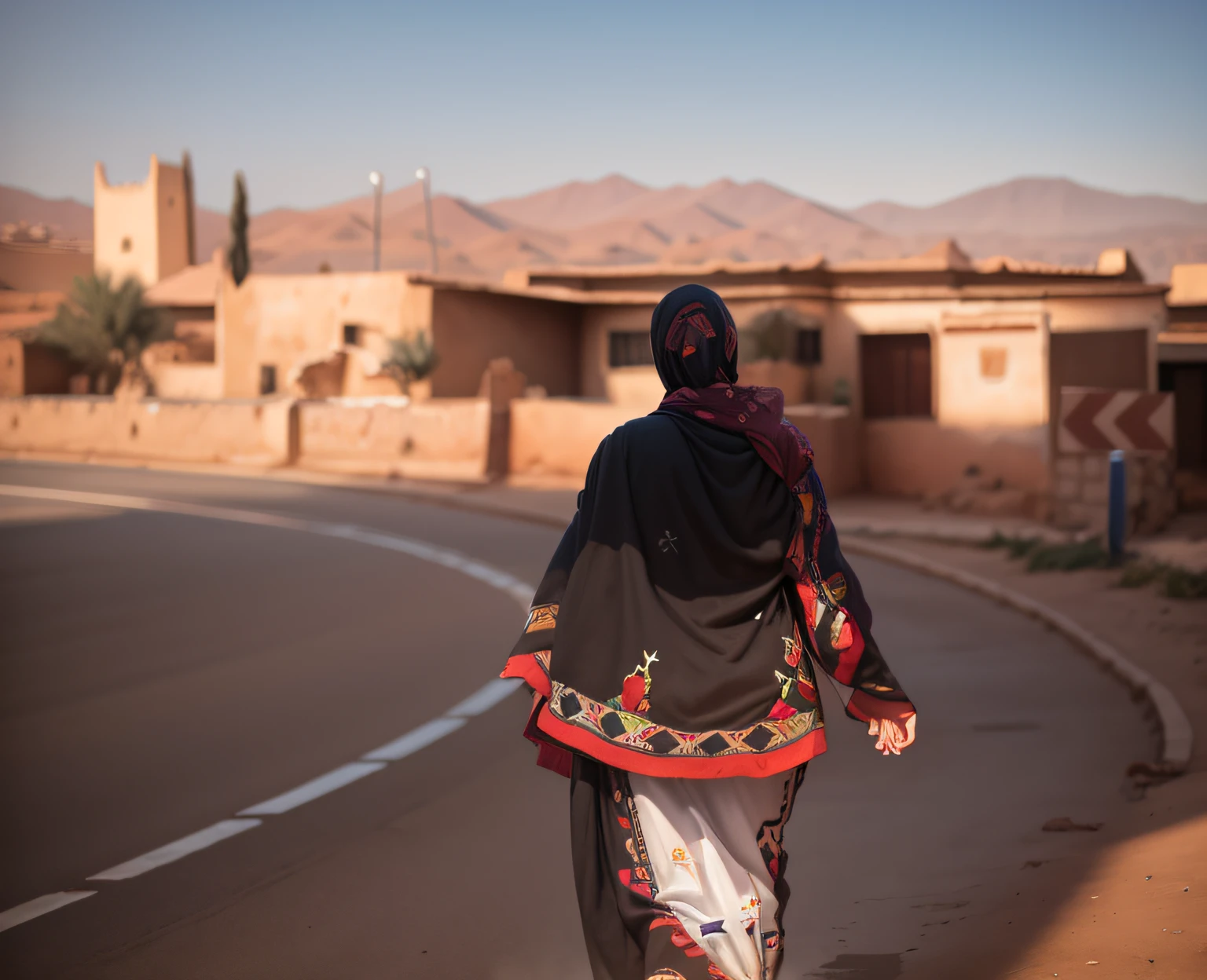 Moroccan mom, students