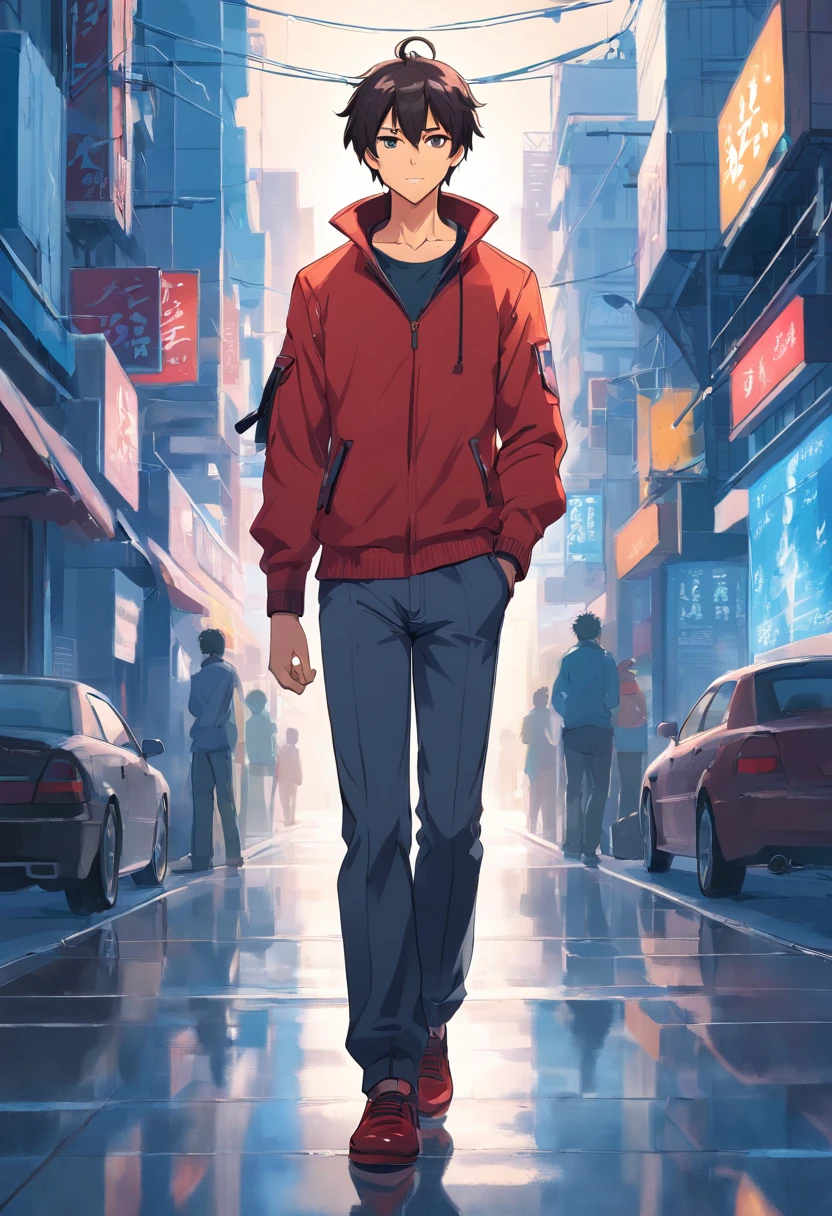 1homme, , visage froid, yeux rouges, tenue ninja noir et rouge, masque Rouge, chemise noir, Pantalon noir,
strong shoulders, narrow waists, and broad chests and shoulders, wider face, jawline,blue hunter eyes, expensive white shoes