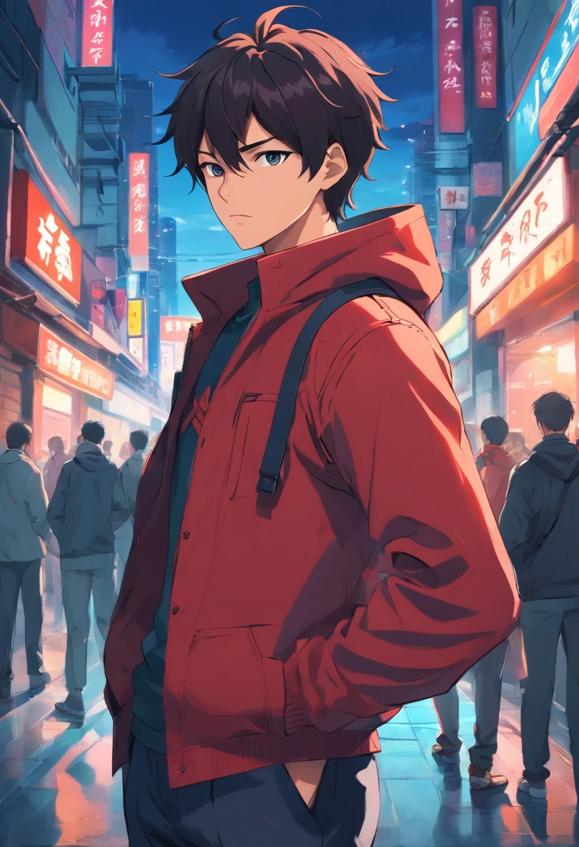 1homme, , visage froid, yeux rouges, tenue ninja noir et rouge, masque Rouge, chemise noir, Pantalon noir,
strong shoulders, narrow waists, and broad chests and shoulders, wider face, jawline,blue hunter eyes, expensive white shoes