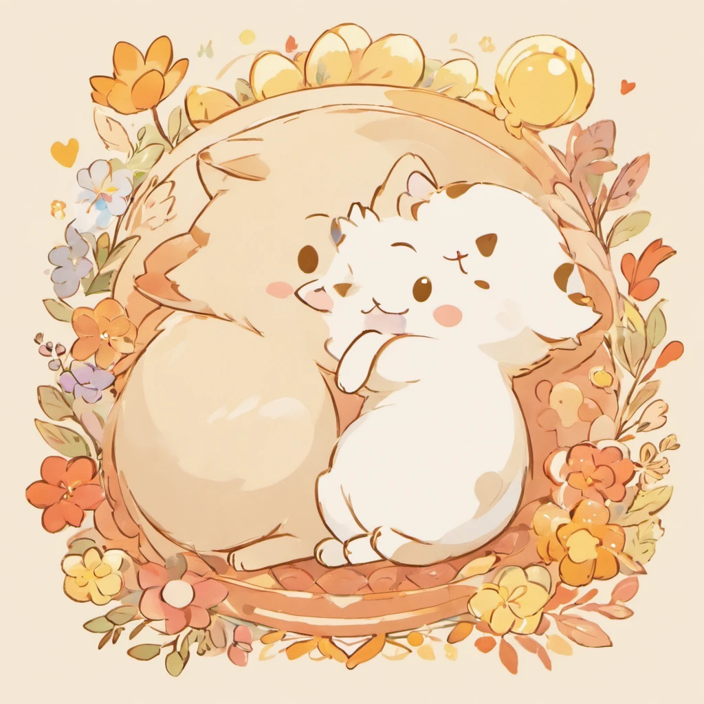 "Create charming illustrations of dogs and cats in adorable situations for a coloring book. As imagens devem ser divertidas e fofas, with captivating expressions on the faces of the animals. Pense em cenas como cachorros brincando com bolas, Cats curled up in woolen bundles, puppies and kittens sleeping together and other situations that convey joy and cuteness. Make sure the strokes are smooth and the details stand out, facilitating coloring by children and adults who will use the book. Colors should be crisp and distinct to allow for a rewarding coloring experience. Remember to include enough white space so that users can give wings to their creativity when coloring the drawings."