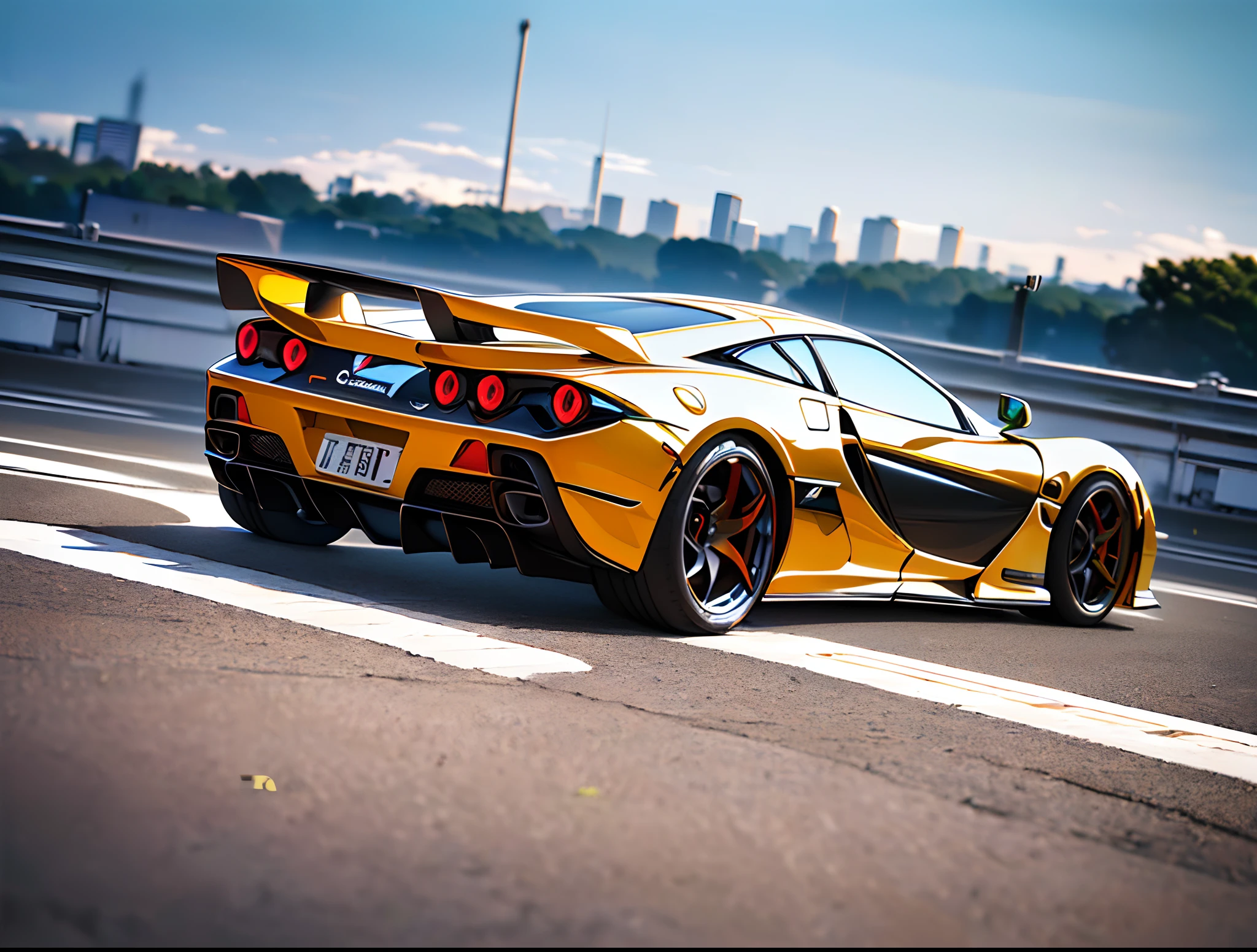 (best quality,4k,8k,highres,masterpiece:1.2),ultra-detailed,(realistic,photorealistic,photo-realistic:1.37),Mclaren F1 1995,green,custom wheel,wide body kit,medium spoiler,portraits,landscape,vivid colors,sharp focus,studio lighting