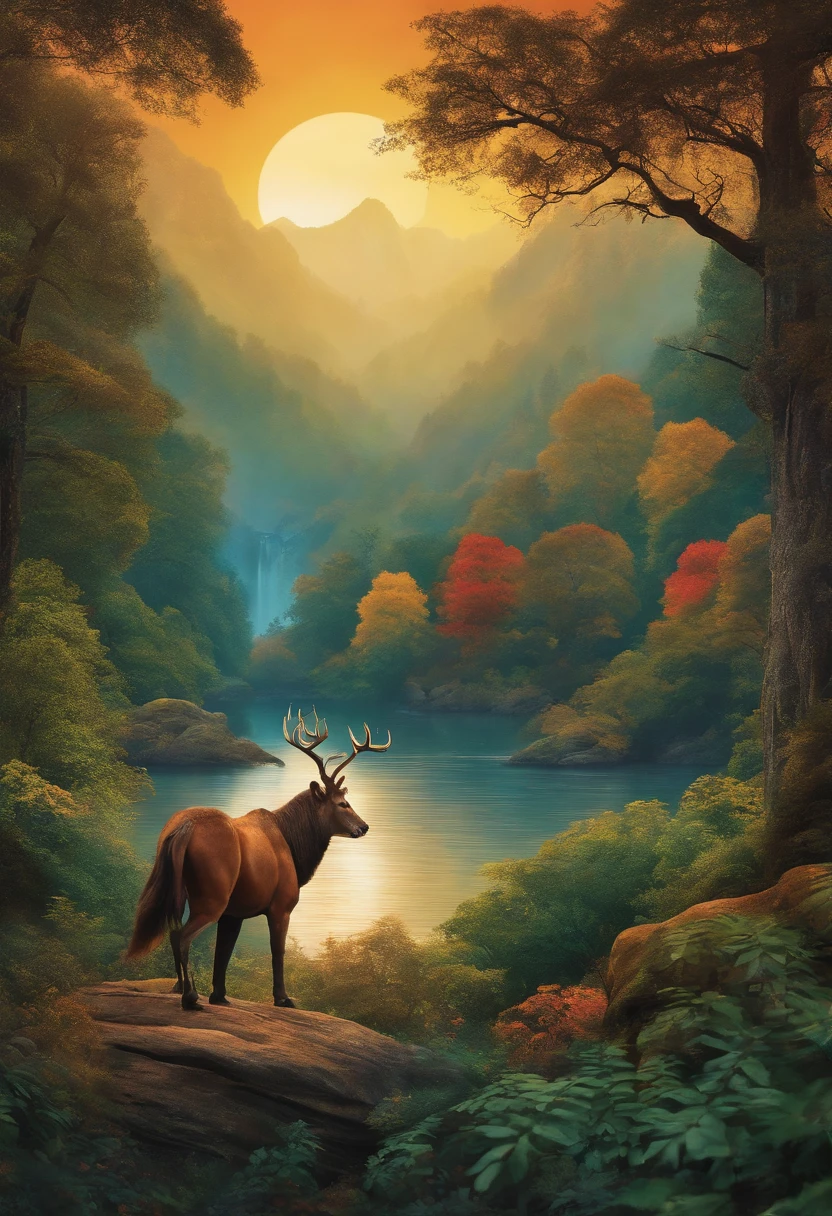 garoto na floresta lendo livro para seu dragao