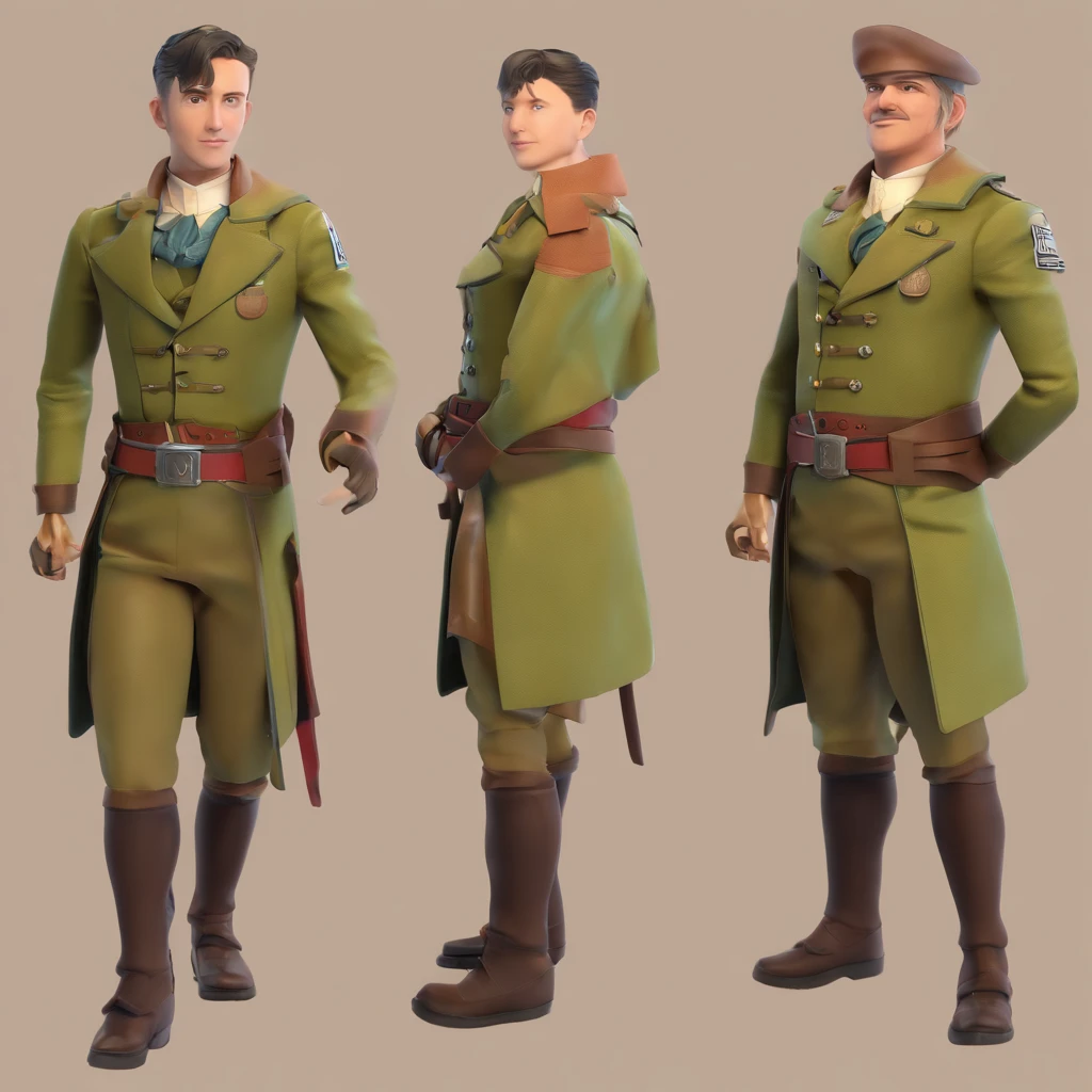 Mini version of Alan Jaeger,Survey Corps period clothes,meticuloso,Has a demeanor and movements