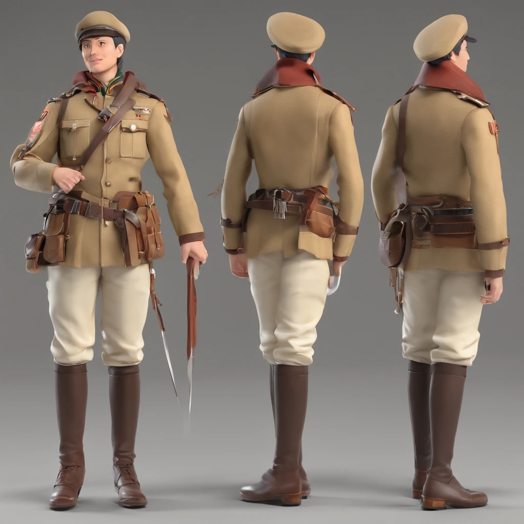 Mini version of Alan Jaeger,Survey Corps period clothes,meticuloso,Has a demeanor and movements