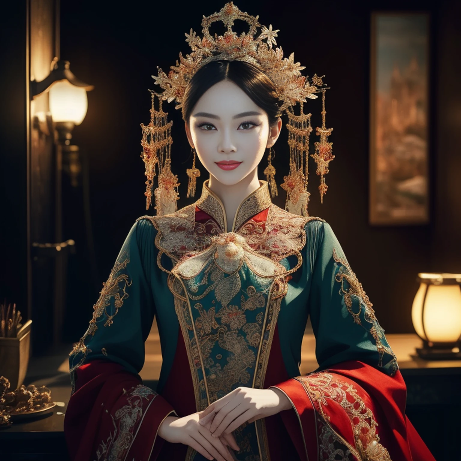 (((masterpiece))), (((best quality))), ((ultra-detailed)), (hyperrealistic), (highly detailed CG illustration), ((an extremely delicate and beautiful)),cinematic light, Create a stunning anime artwork that is currently trending on ArtStation, showcasing exquisite beauty and captivating aesthetics. The art piece should be highly detailed, featuring a compelling character and a visually appealing environment. The character in the artwork is a graceful and enchanting figure, radiating an aura of elegance. Pay close attention to intricate facial features, such as mesmerizing eyes with vibrant colors and delicate shading. The character's clothing should be designed with elaborate patterns, flowing fabrics, and rich textures, reflecting a blend of fantasy and contemporary fashion. Place the character in a captivating environment that enhances the overall appeal of the artwork. It could be a breathtaking natural landscape, a bustling futuristic cityscape, or a mystical realm filled with magical elements. Incorporate vibrant colors, dynamic lighting, and detailed background elements to create a sense of depth and immersion. Consider the latest trends in anime art, such as incorporating unique lighting effects, exploring creative composition techniques, or experimenting with unconventional color palettes. Take inspiration from the top artists on ArtStation and their exceptional execution of various art styles and themes. Camera: Choose an angle that highlights the character's beauty and the immersive environment. Lighting: Utilize atmospheric lighting techniques to create depth and mood. Resolution: Aim for a high-resolution artwork to showcase intricate details and clarity. Art Inspirations: Seek inspiration from the trending artists on ArtStation, exploring different styles, genres, and themes.