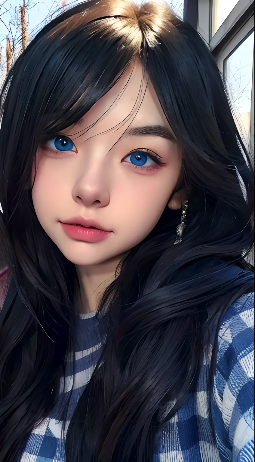 Anime girl with long hair and blue eyes in winter scene, Guviz-style artwork, Guviz, a beautiful anime portrait, Stunning anime face portrait, style of anime4 K, Detailed digital anime art, detailed portrait of an anime girl, Guweiz on ArtStation Pixiv, Digital anime art, Guweiz in Pixiv ArtStation